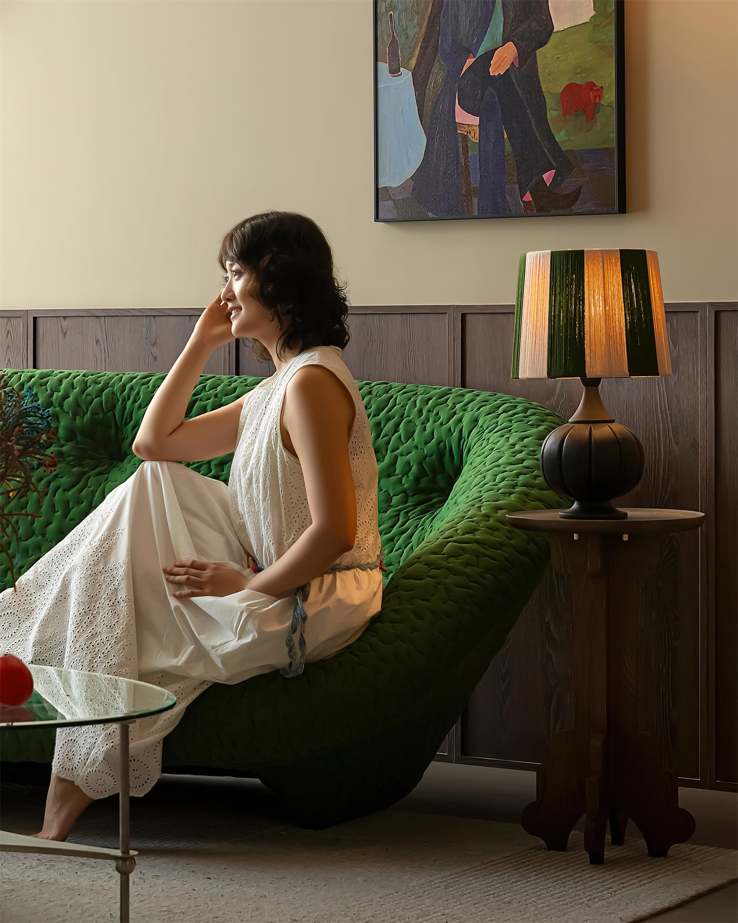 StriVibe Wood Stripe Table Lamp