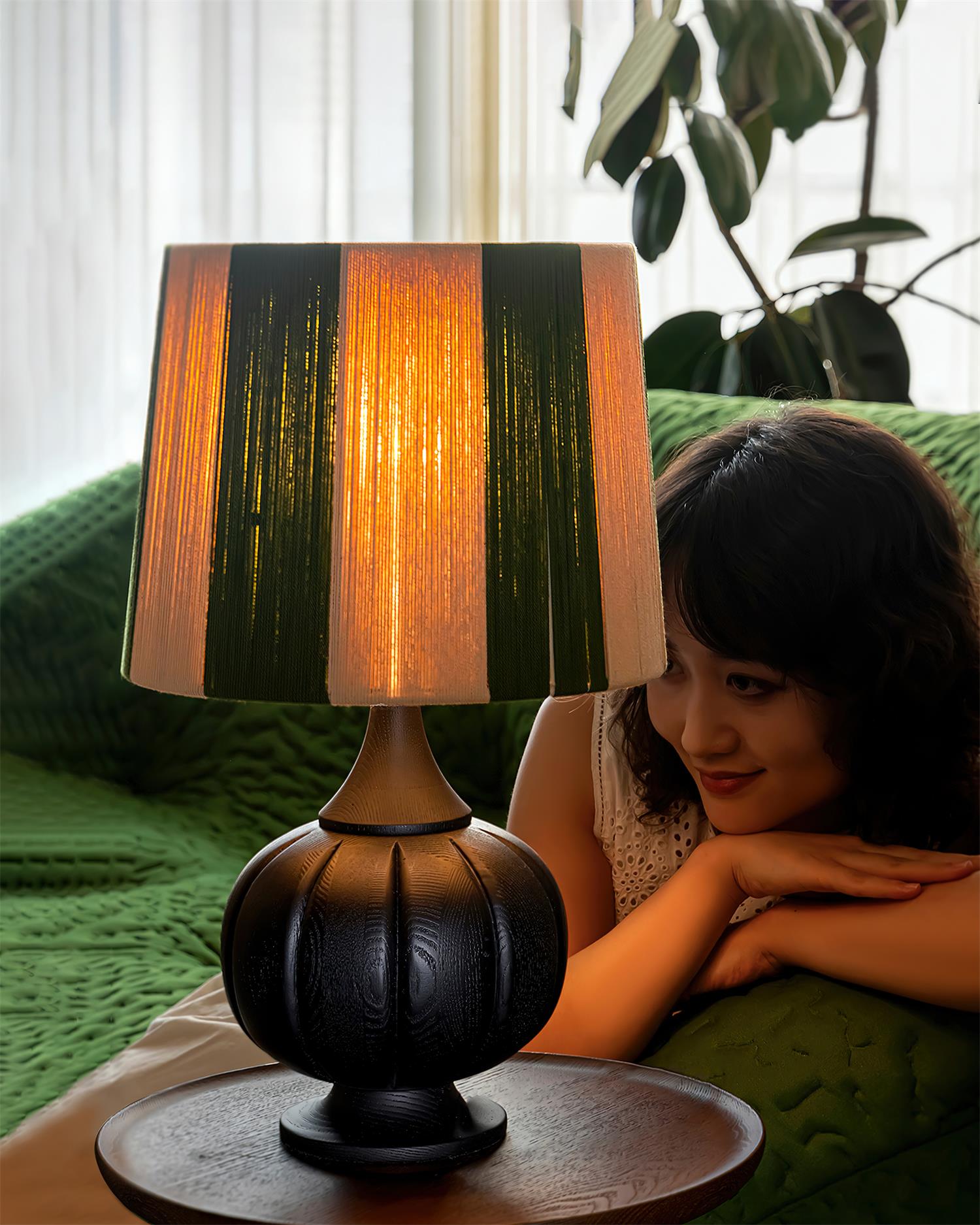 StriVibe Wood Stripe Table Lamp