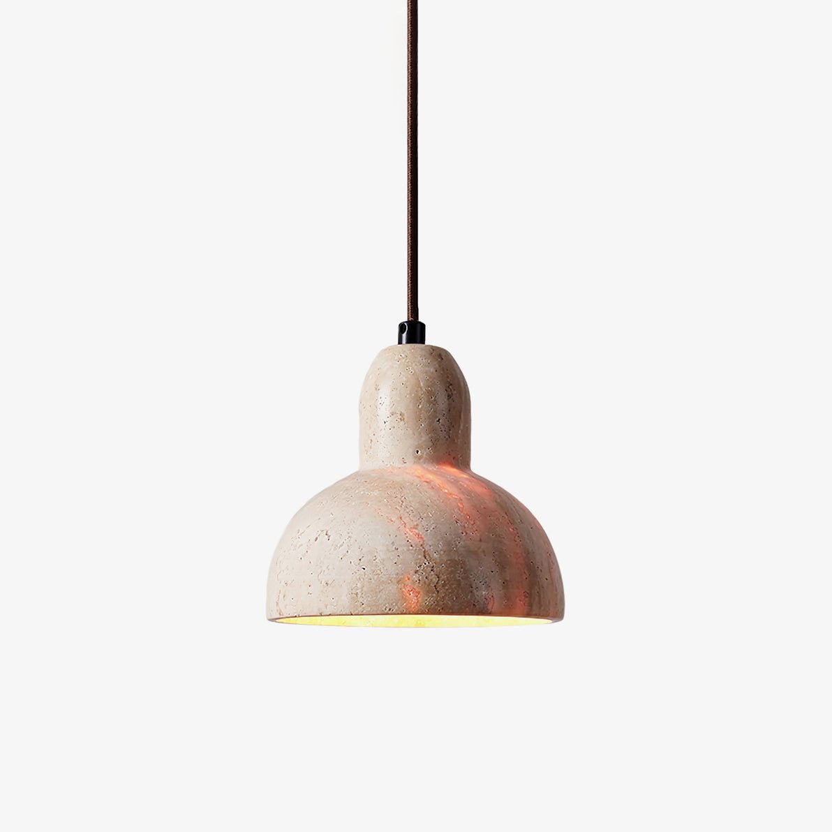 Vaelior Dome Shade Travertine Pendant Light - Blowlighting