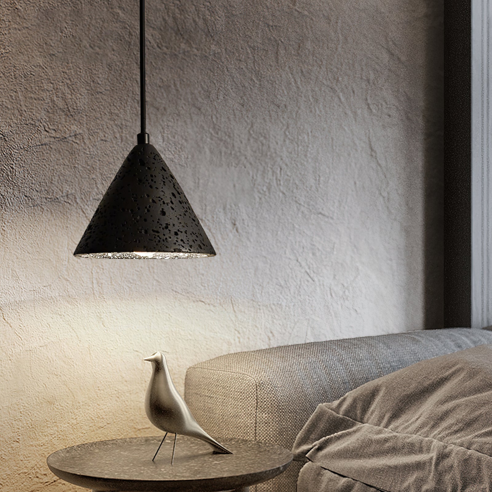 Vaelior Dome Shade Travertine Pendant Light - Blowlighting