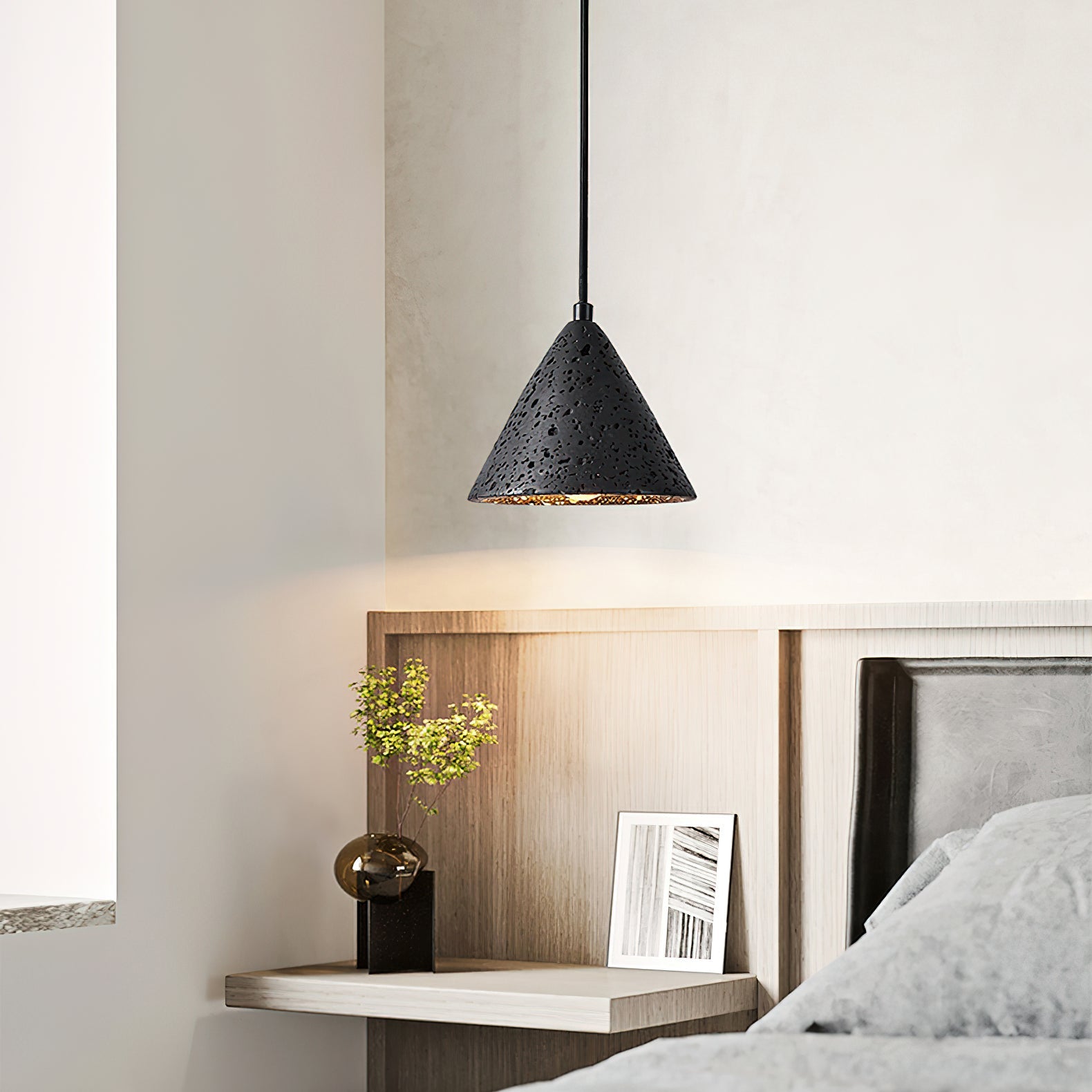 Vaelior Dome Shade Travertine Pendant Light - Blowlighting