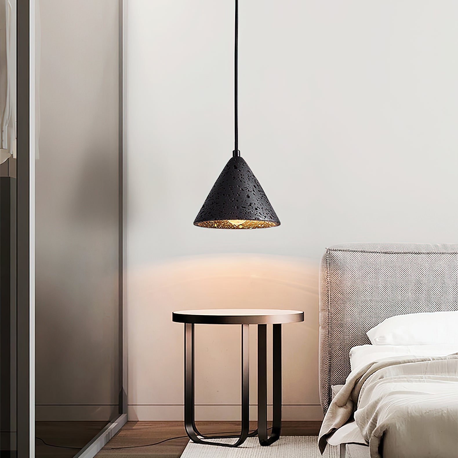Vaelior Dome Shade Travertine Pendant Light - Blowlighting