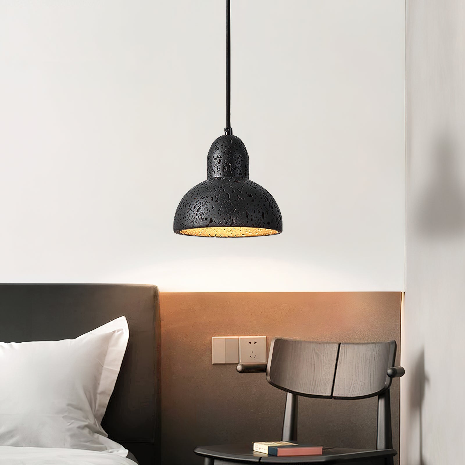 Vaelior Dome Shade Travertine Pendant Light - Blowlighting