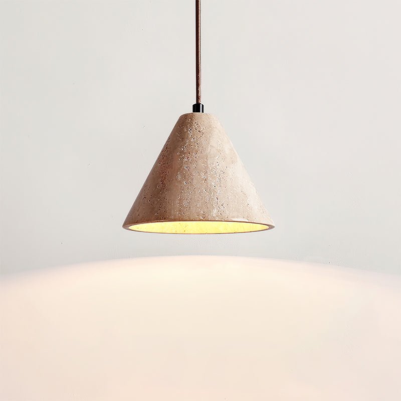 Vaelior Dome Shade Travertine Pendant Light - Blowlighting
