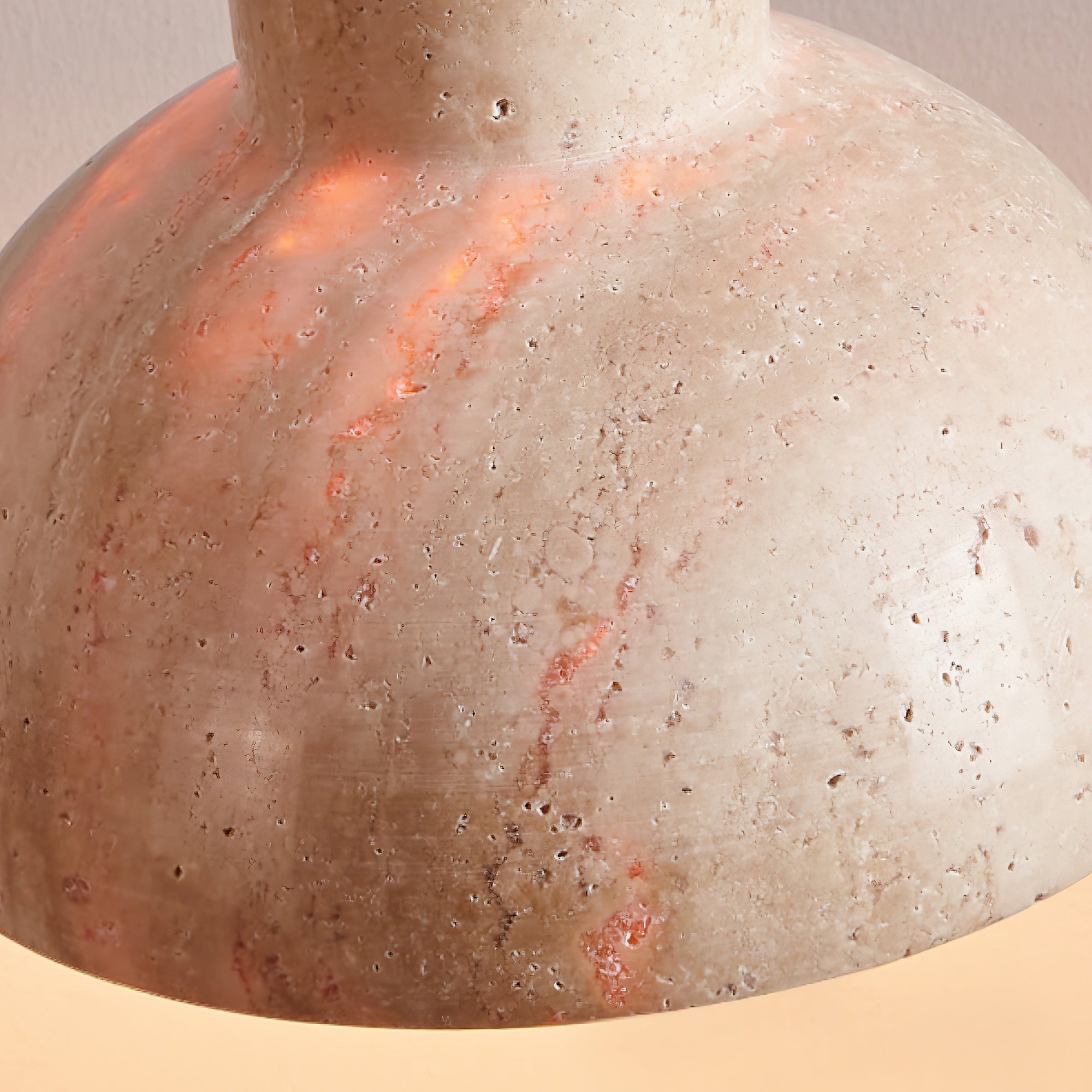 Vaelior Dome Shade Travertine Pendant Light - Blowlighting