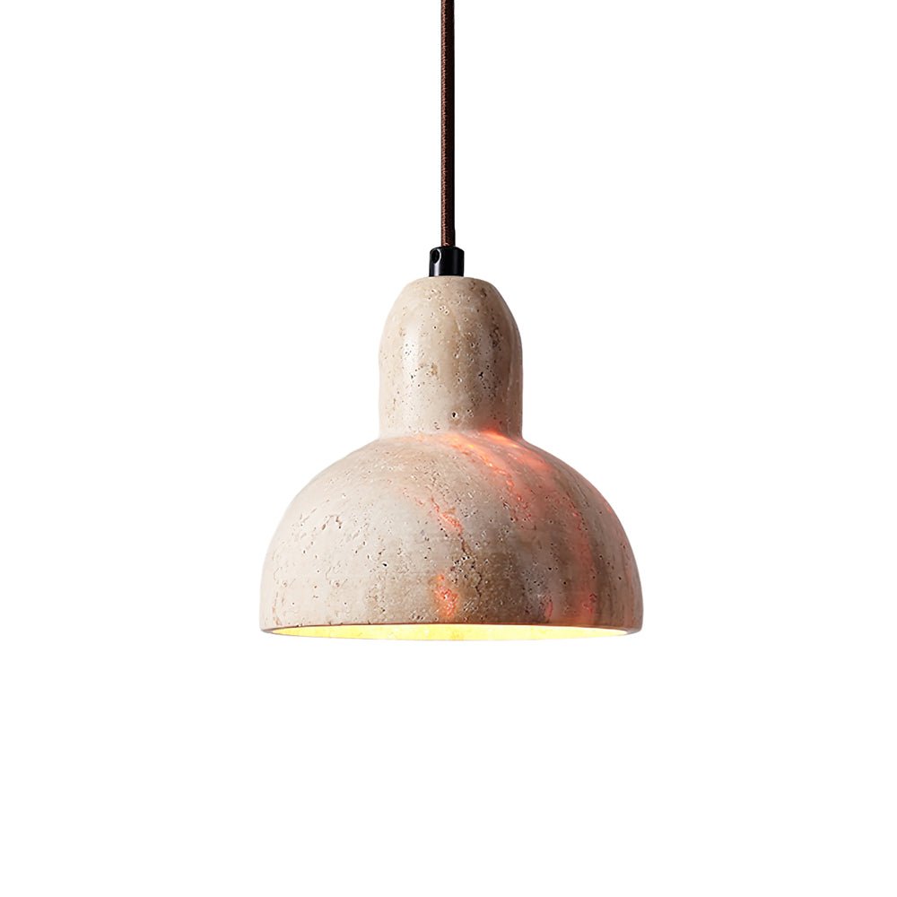 Vaelior Dome Shade Travertine Pendant Light - Blowlighting