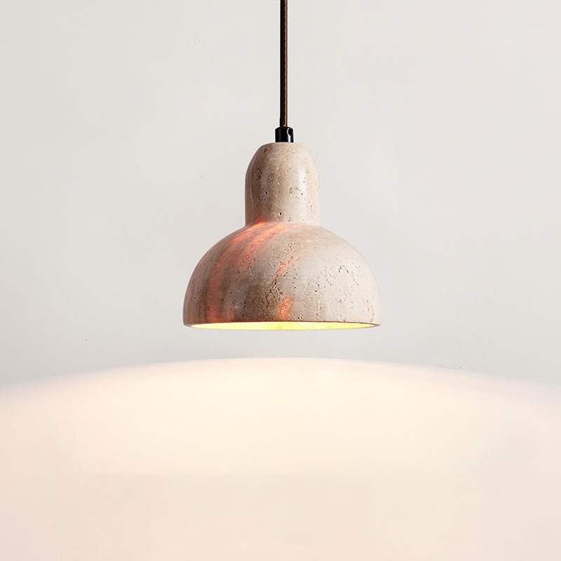 Vaelior Dome Shade Travertine Pendant Light - Blowlighting