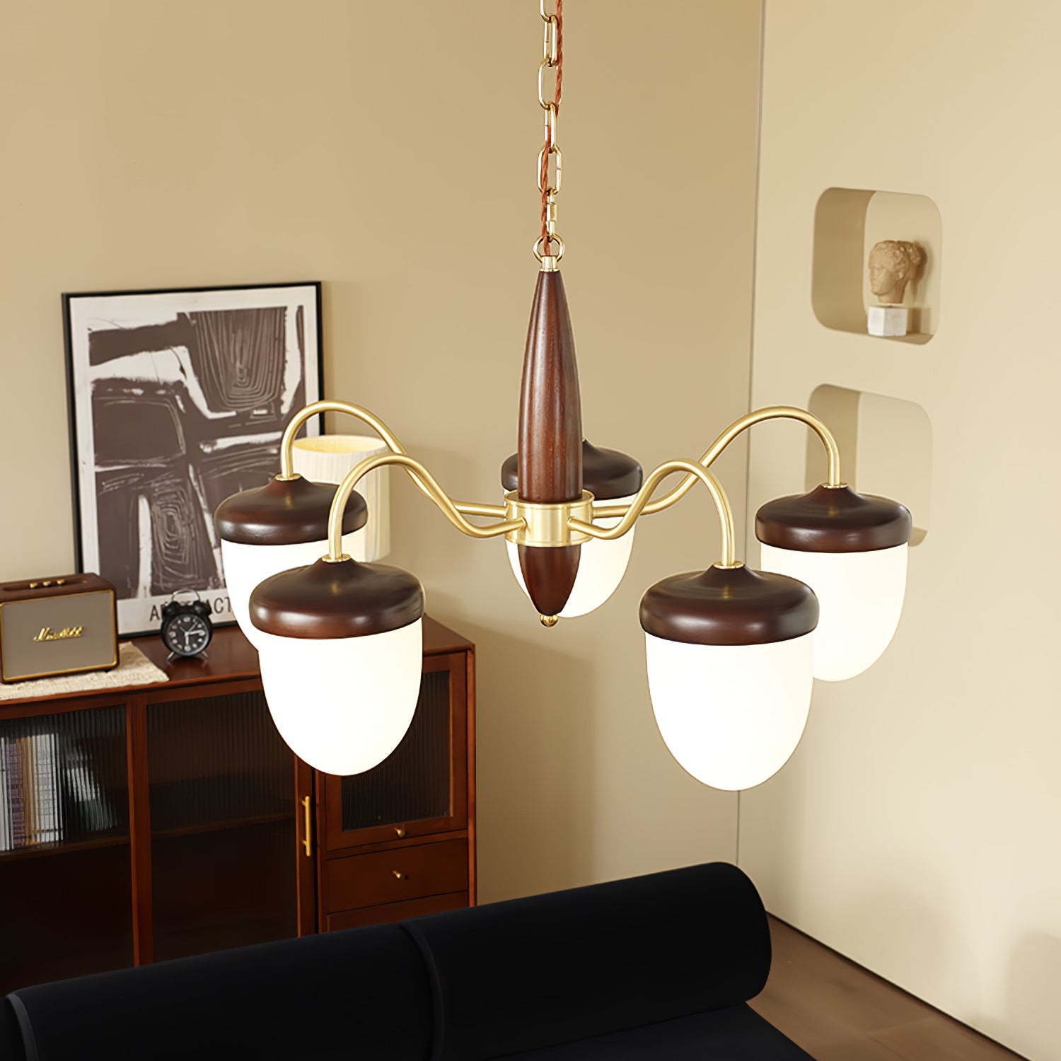 Aurora Chandelier Capsule Arm Rustic - Blowlighting