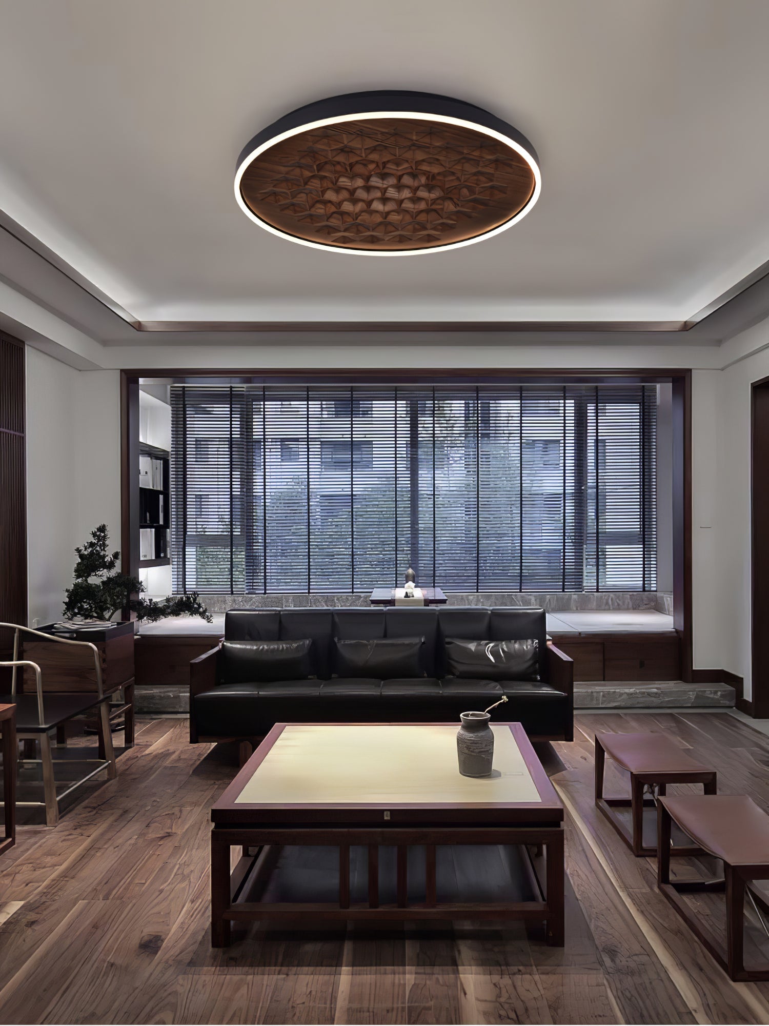 Cevynira Textured Bronze Flush Mount - Blowlighting