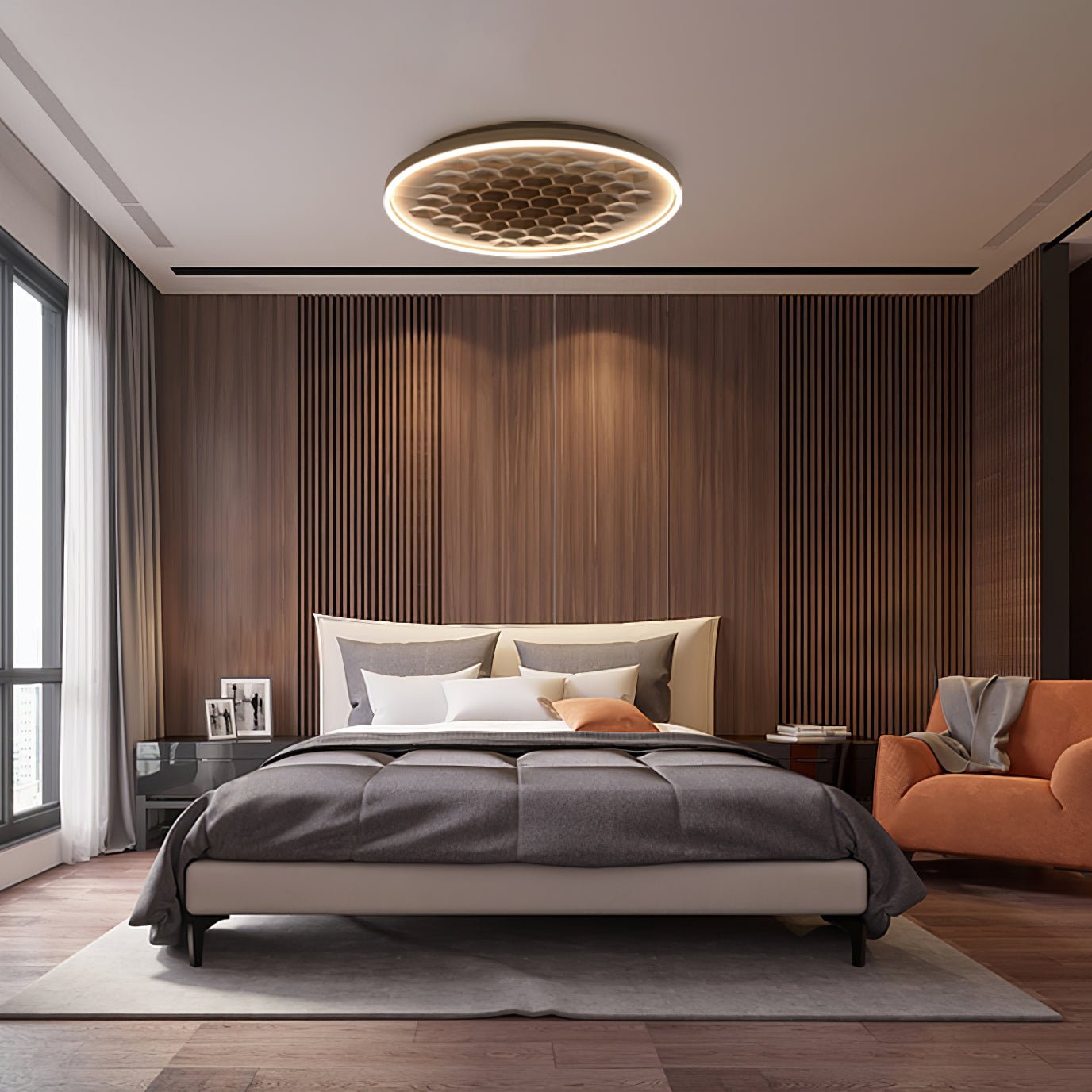 Cevynira Textured Bronze Flush Mount - Blowlighting