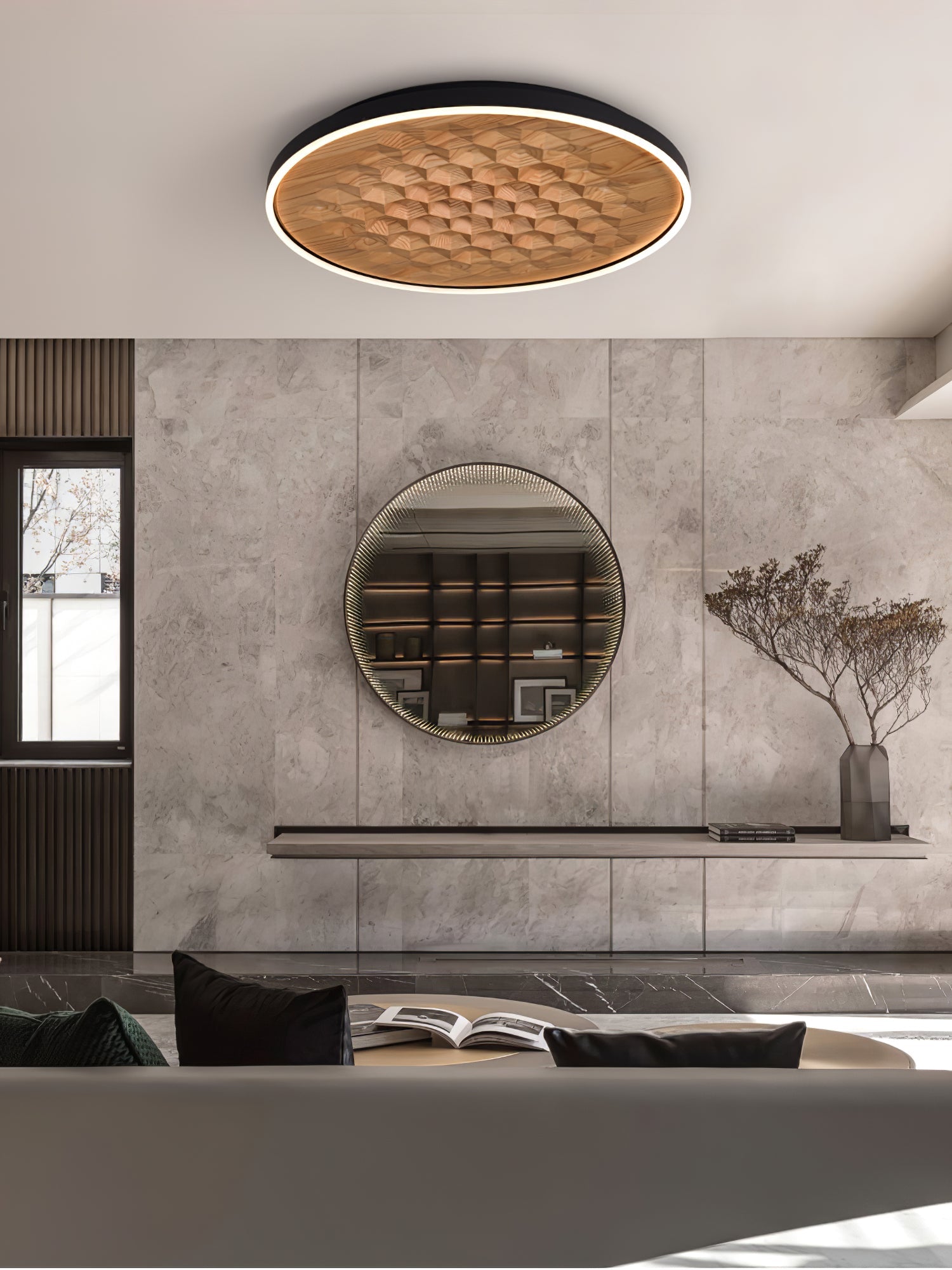 Cevynira Textured Bronze Flush Mount - Blowlighting