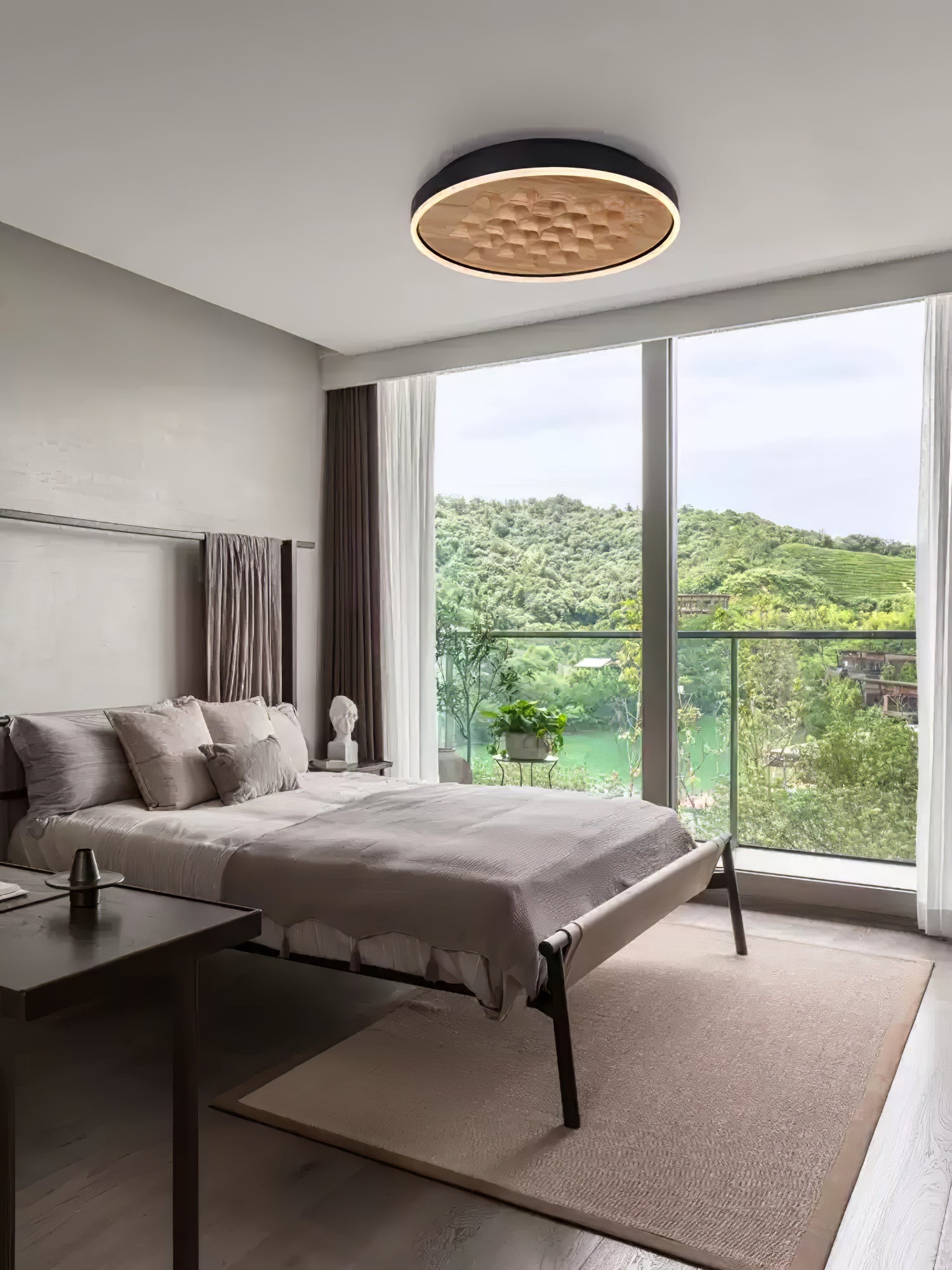 Cevynira Textured Bronze Flush Mount - Blowlighting