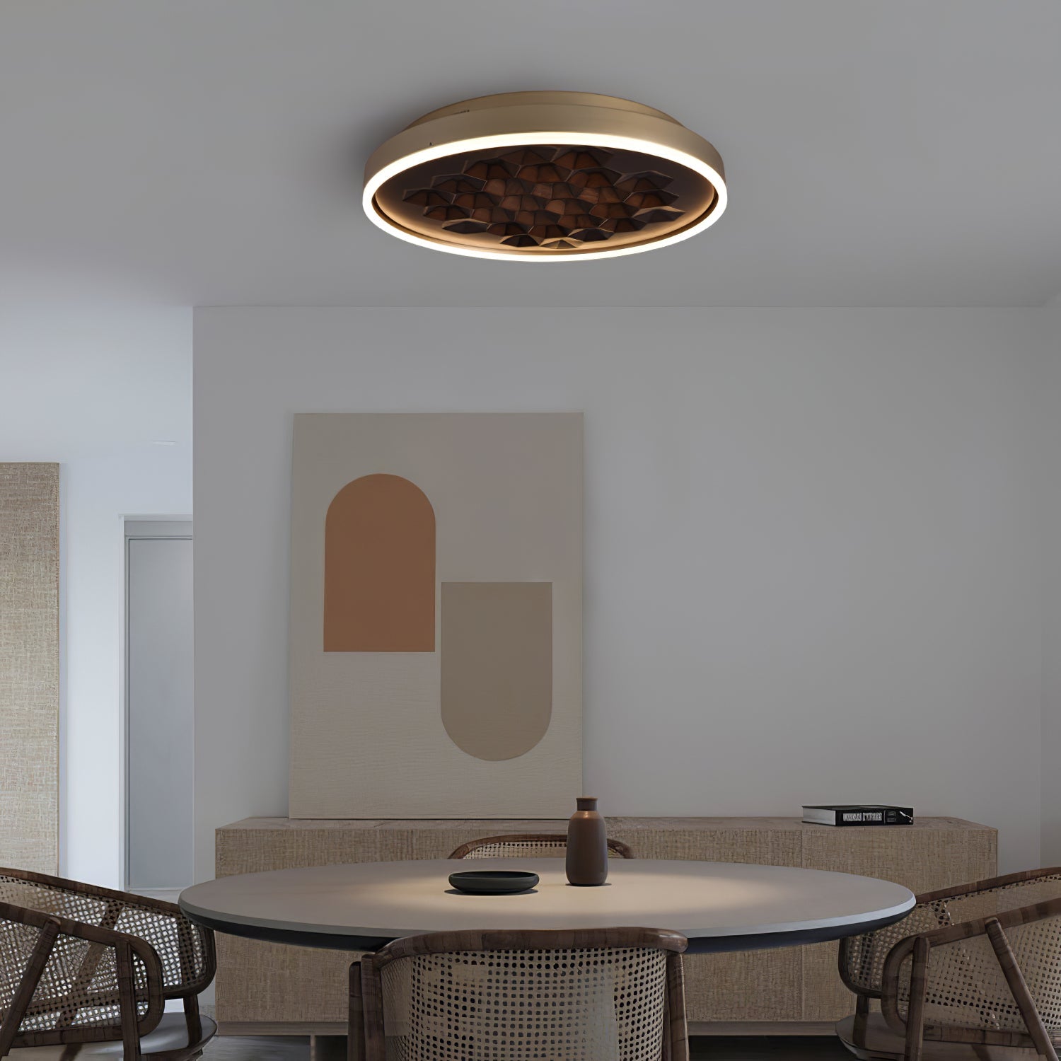 Cevynira Textured Bronze Flush Mount - Blowlighting