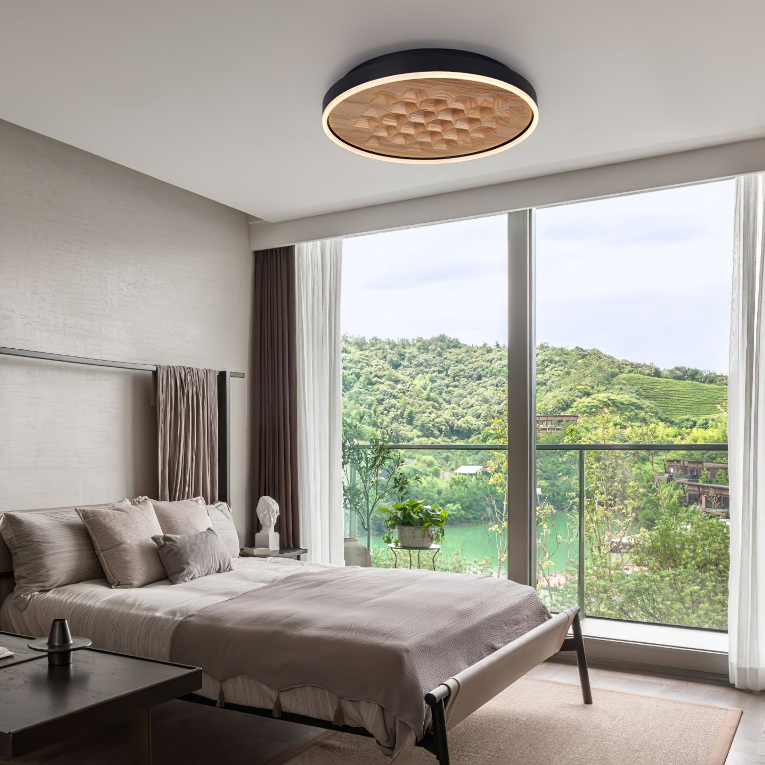 Cevynira Textured Bronze Flush Mount - Blowlighting