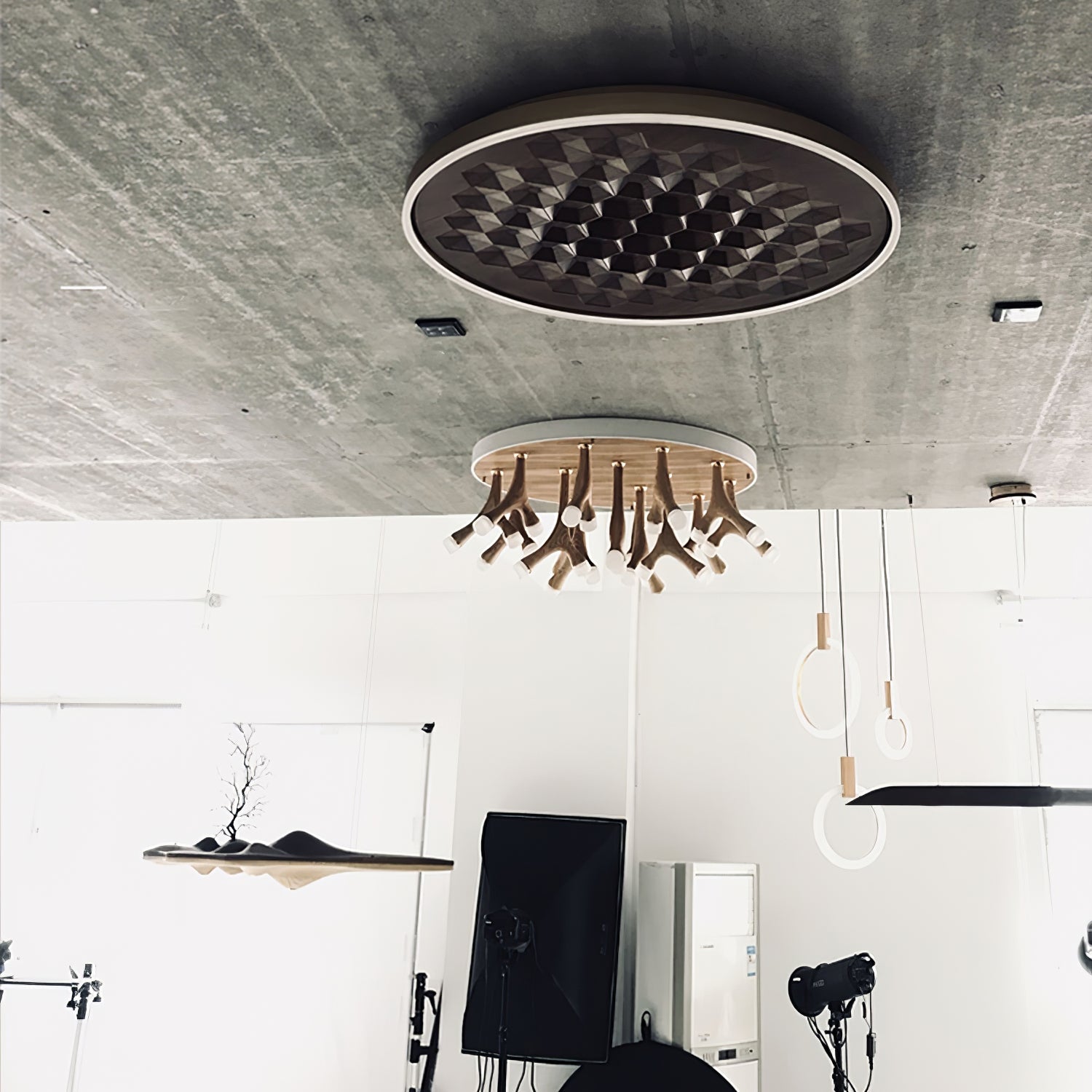 Cevynira Textured Bronze Flush Mount - Blowlighting