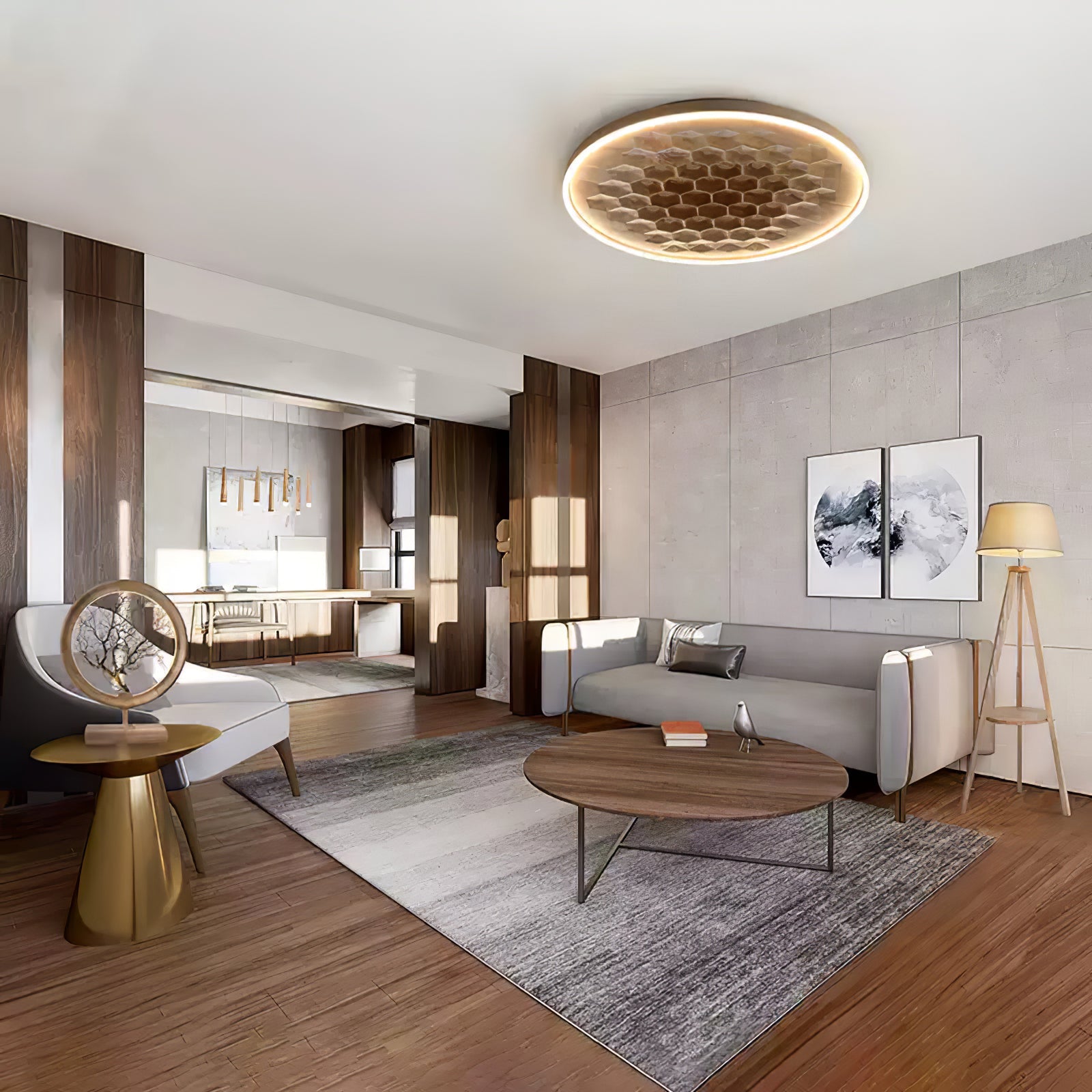 Cevynira Textured Bronze Flush Mount - Blowlighting