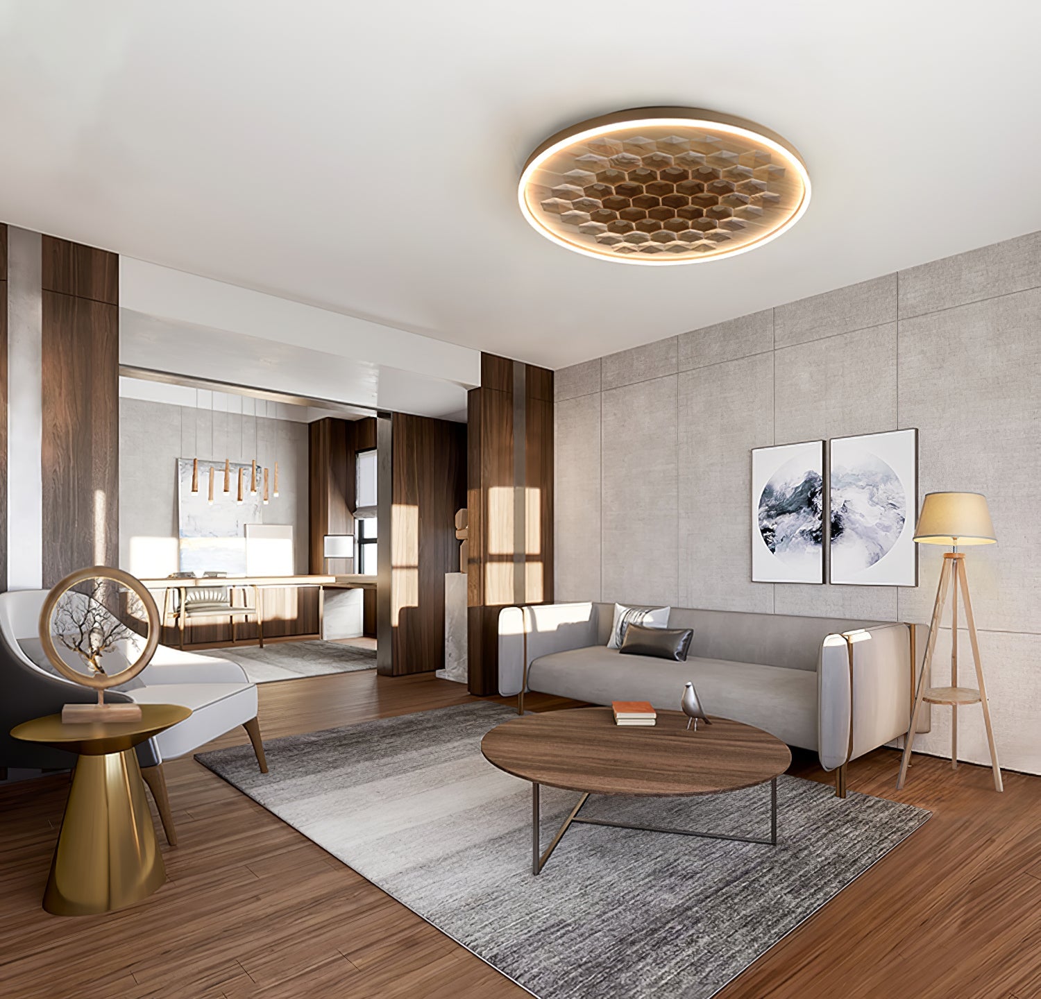 Cevynira Textured Bronze Flush Mount - Blowlighting