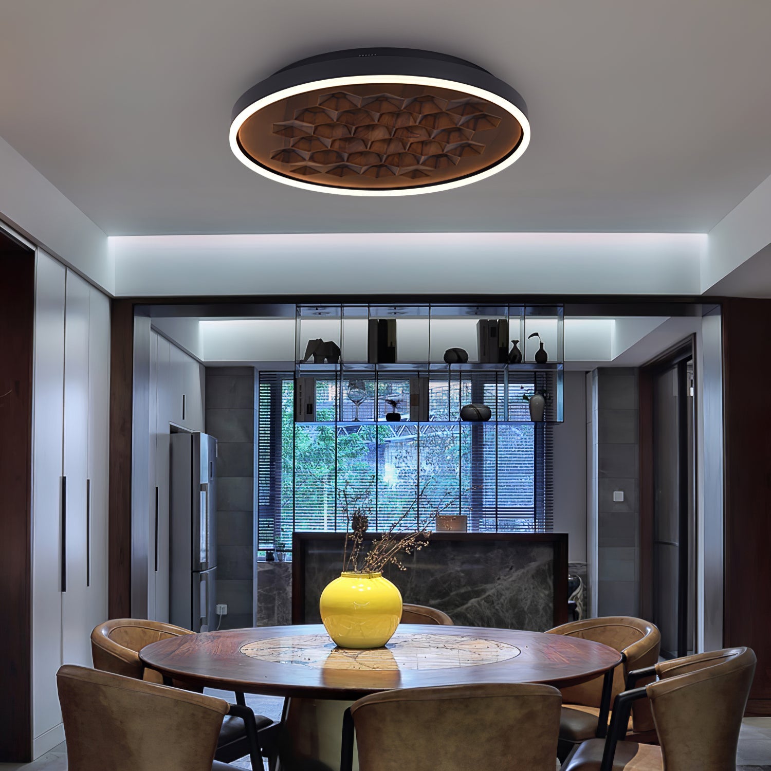 Cevynira Textured Bronze Flush Mount - Blowlighting