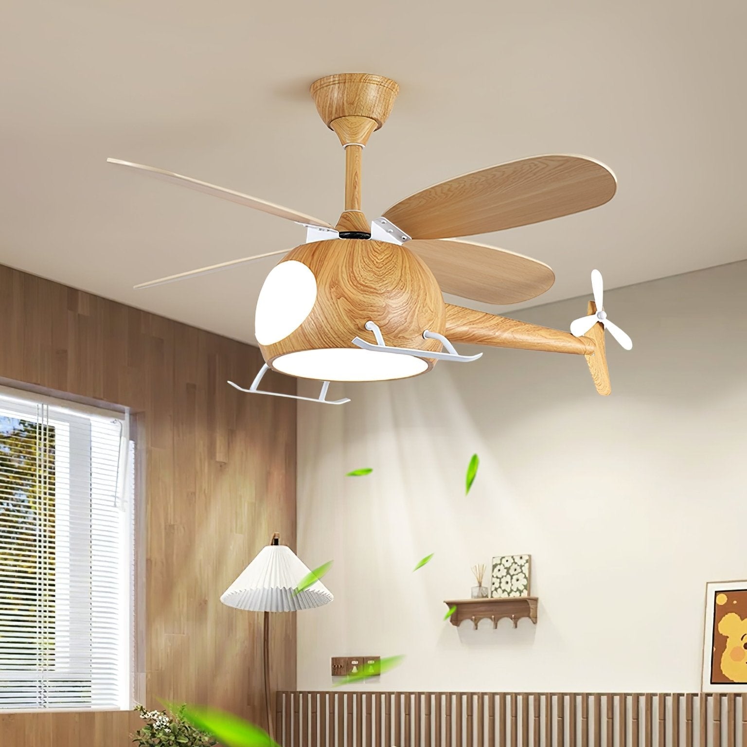 Aviara Modern Wood Ceiling Fan Light - Blowlighting