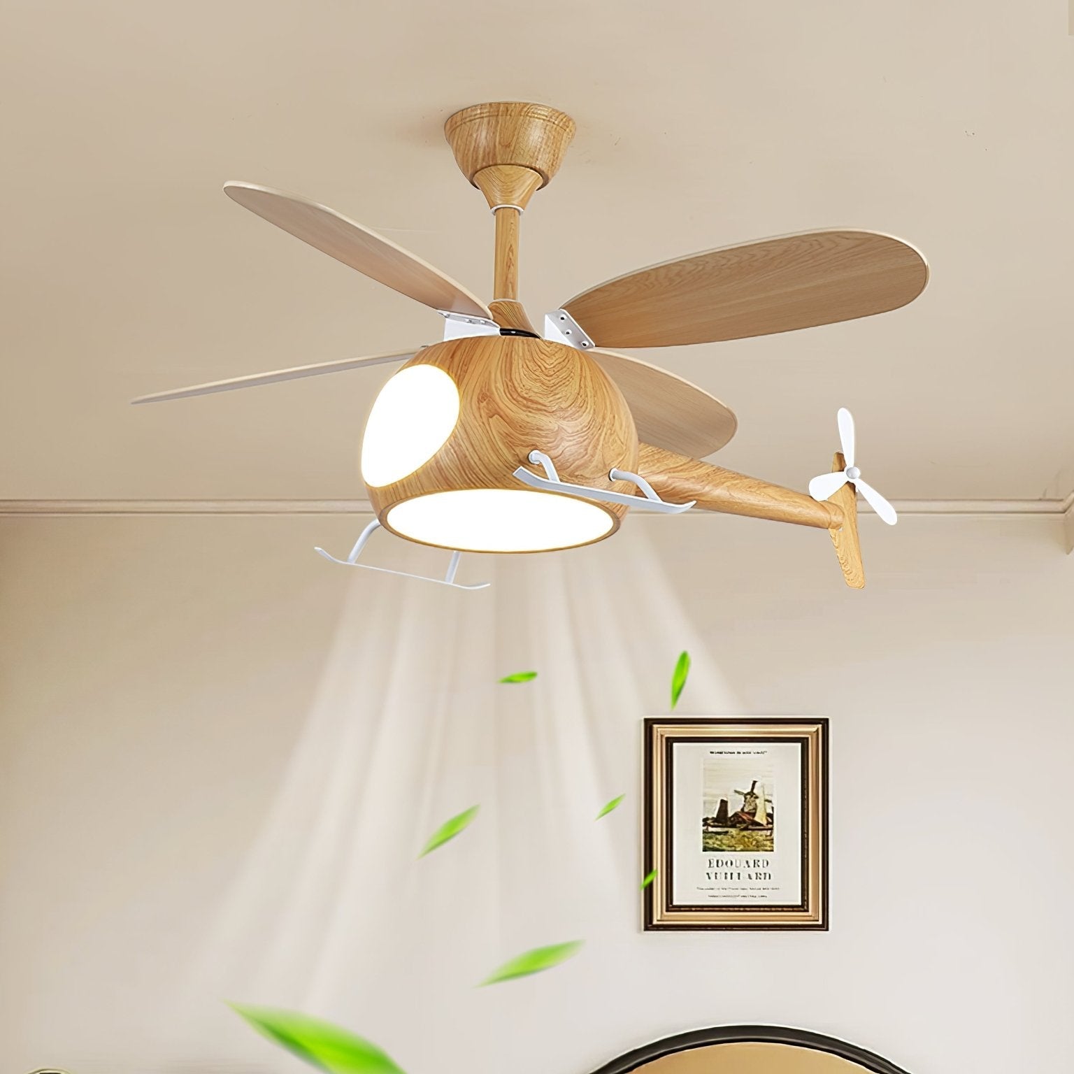 Aviara Modern Wood Ceiling Fan Light - Blowlighting
