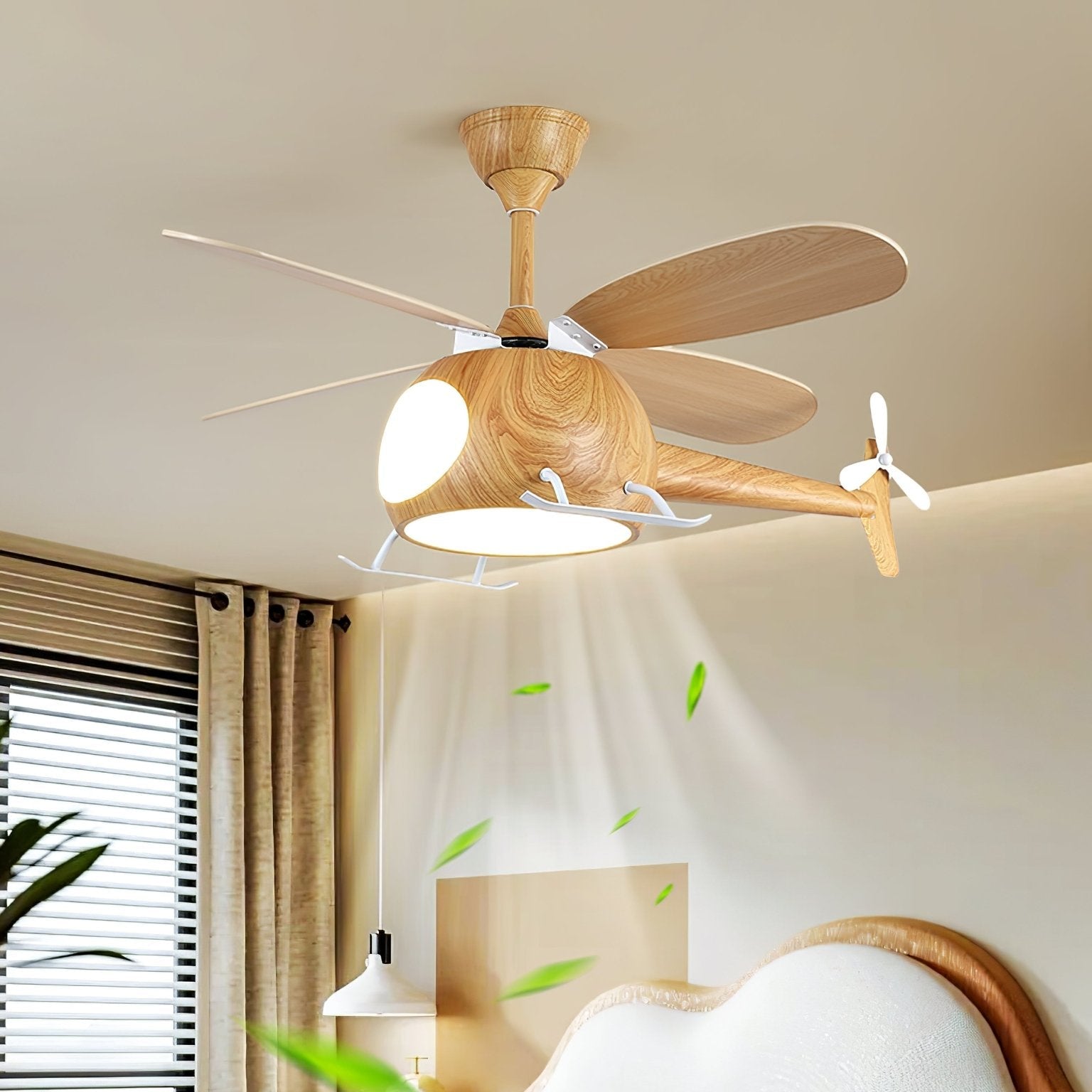 Aviara Modern Wood Ceiling Fan Light - Blowlighting