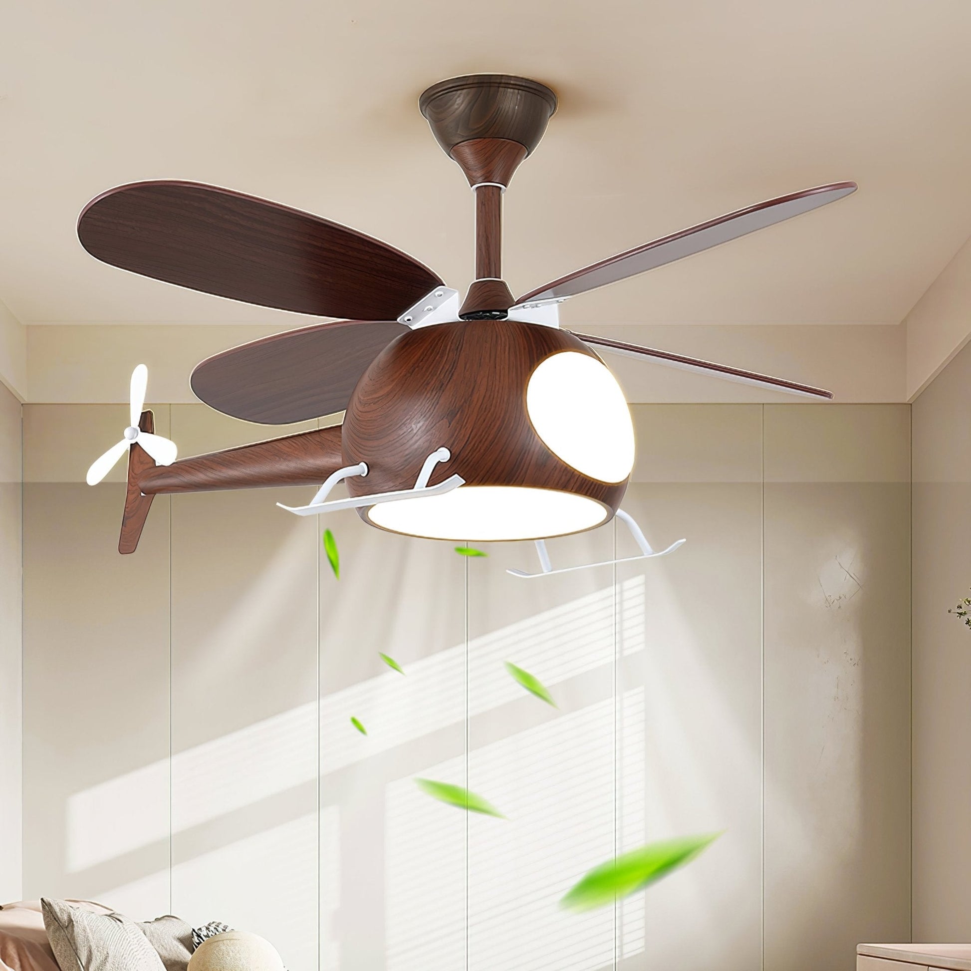Aviara Modern Wood Ceiling Fan Light - Blowlighting