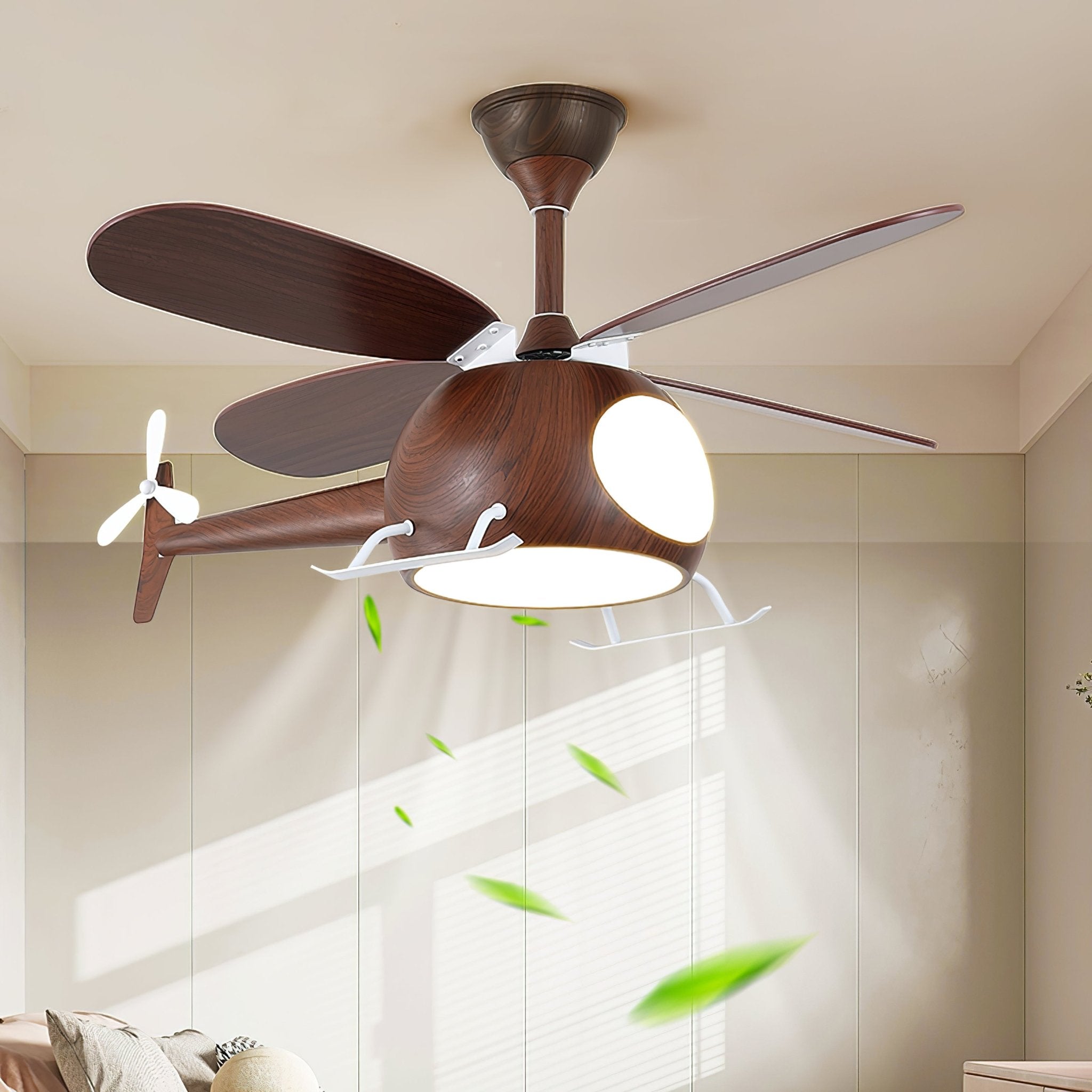 Aviara Modern Wood Ceiling Fan Light - Blowlighting