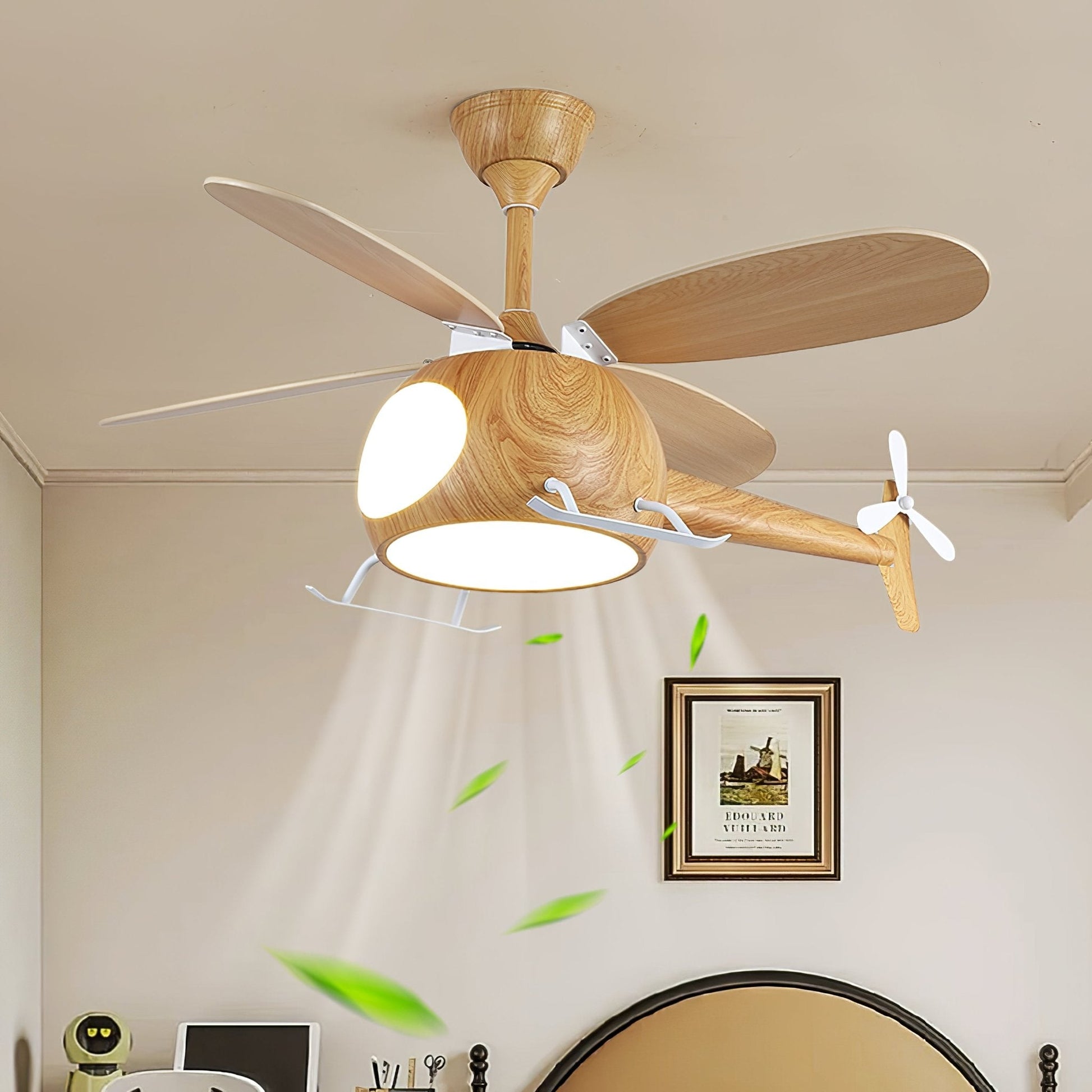 Aviara Modern Wood Ceiling Fan Light - Blowlighting