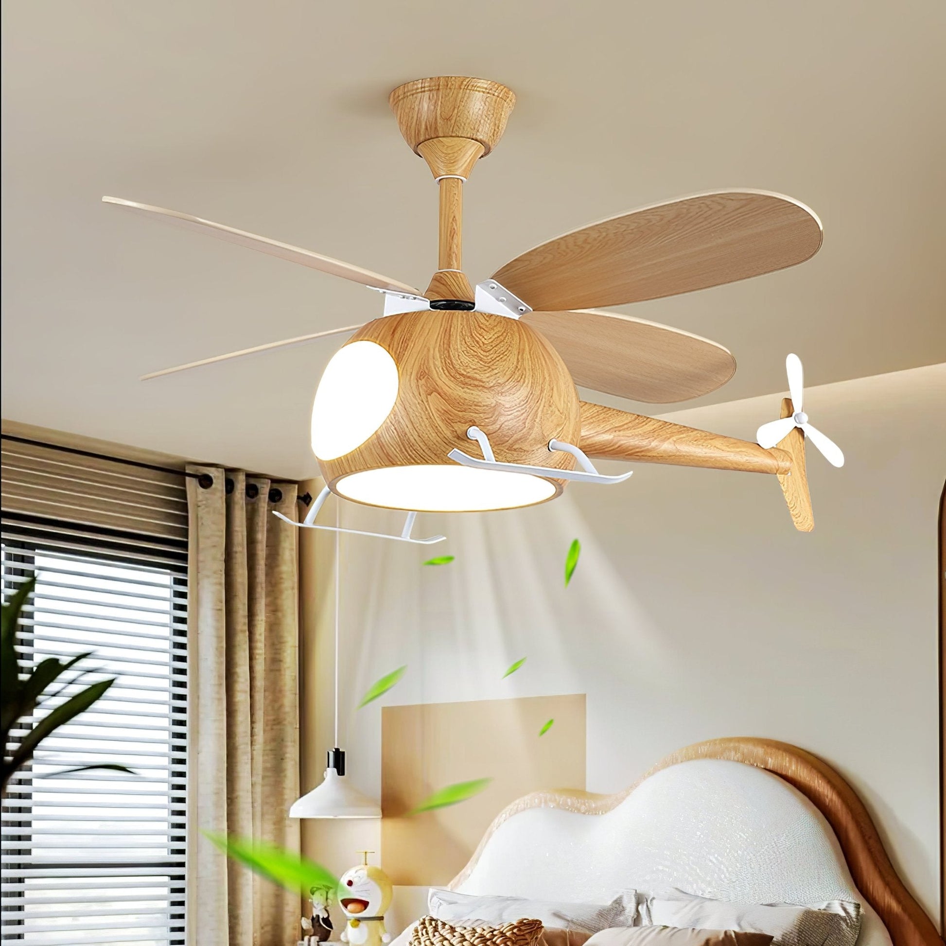 Aviara Modern Wood Ceiling Fan Light - Blowlighting