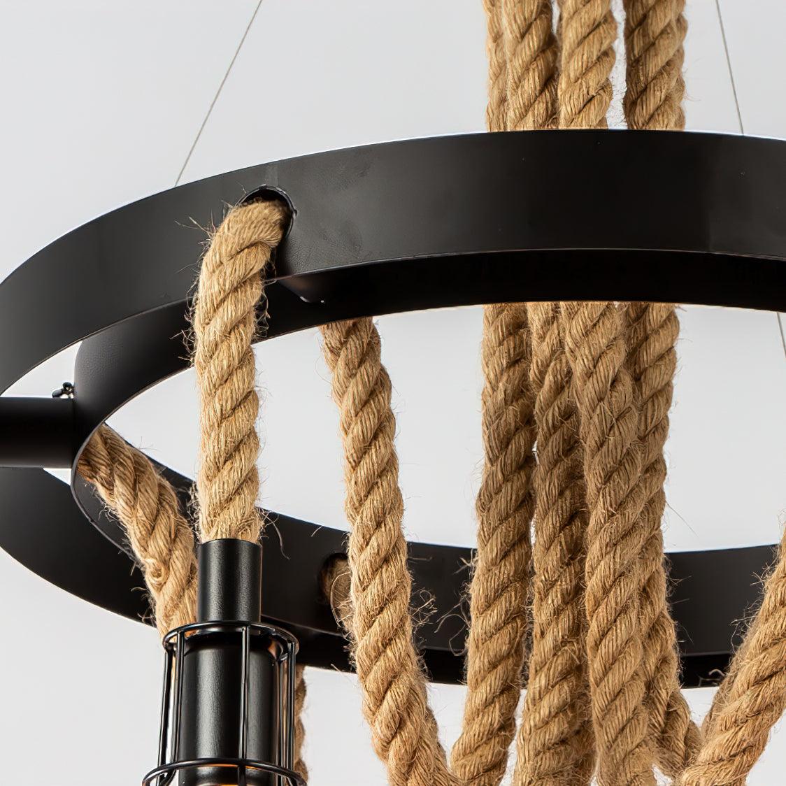 Hemp Rope Industrial Starfall Chandelier - Blowlighting