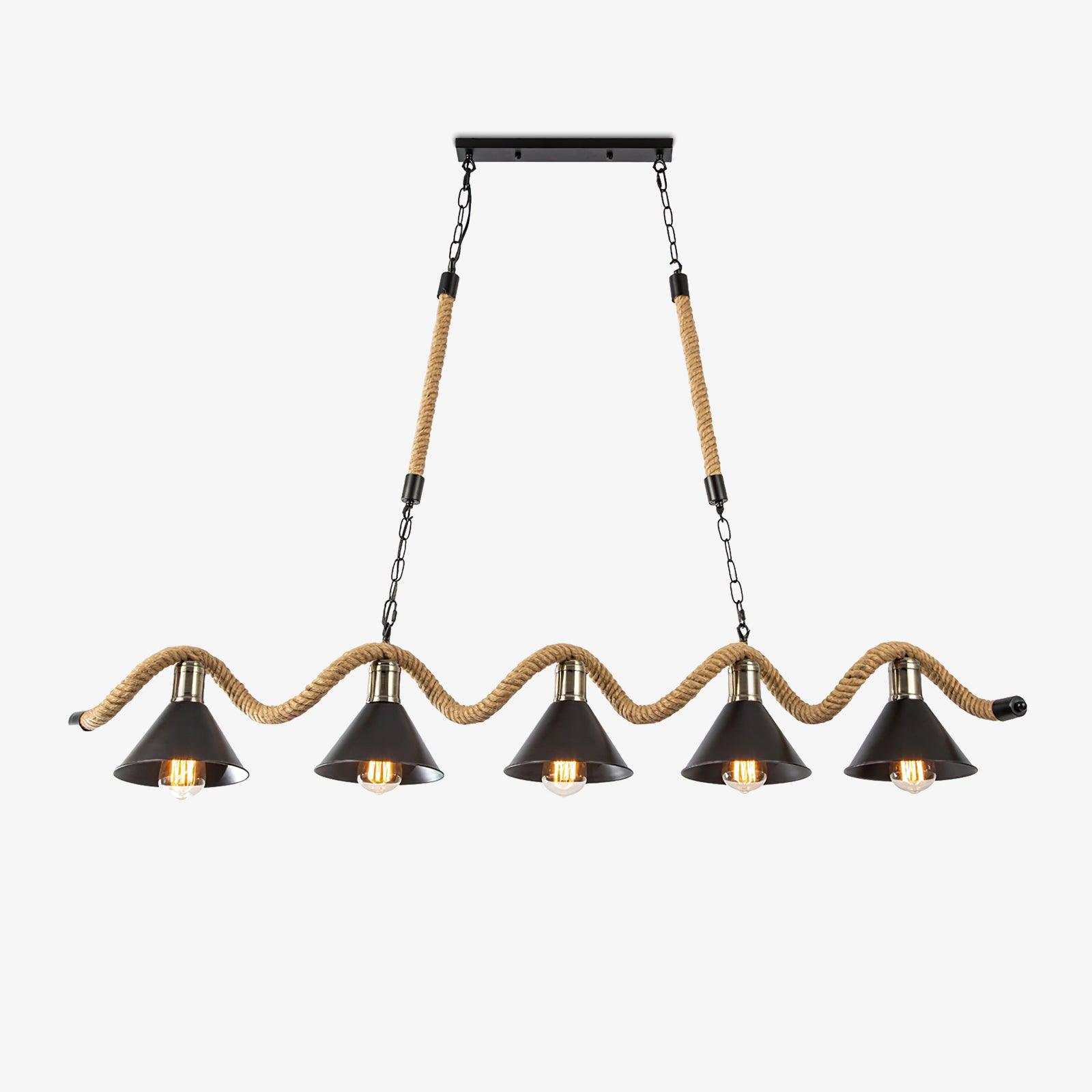 Hemp Rope Industrial Wave Chandelier - Blowlighting