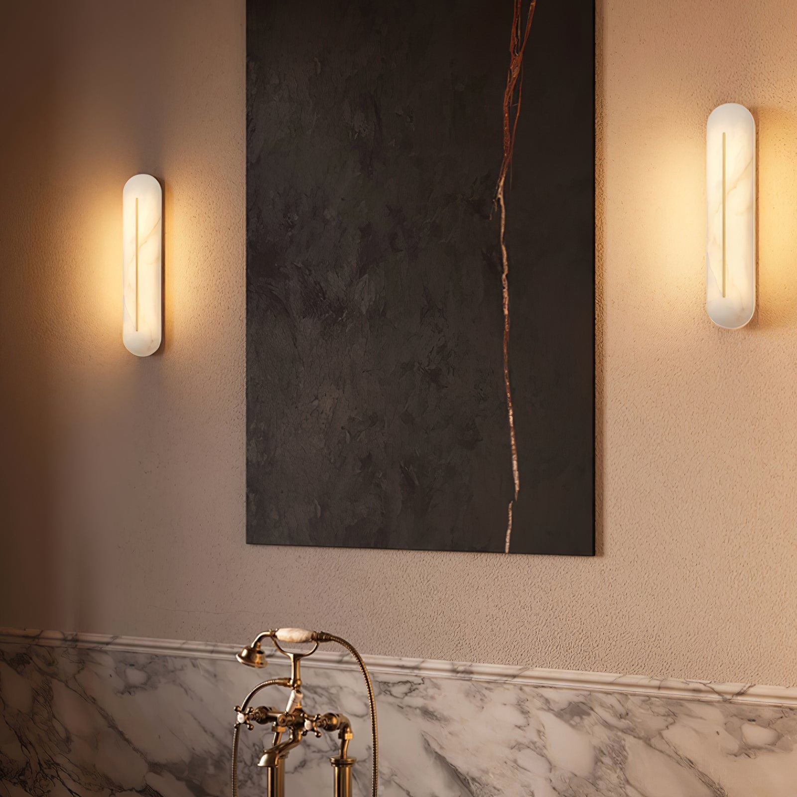 Armaryra Oblong Alabaster Wall Light - Blowlighting