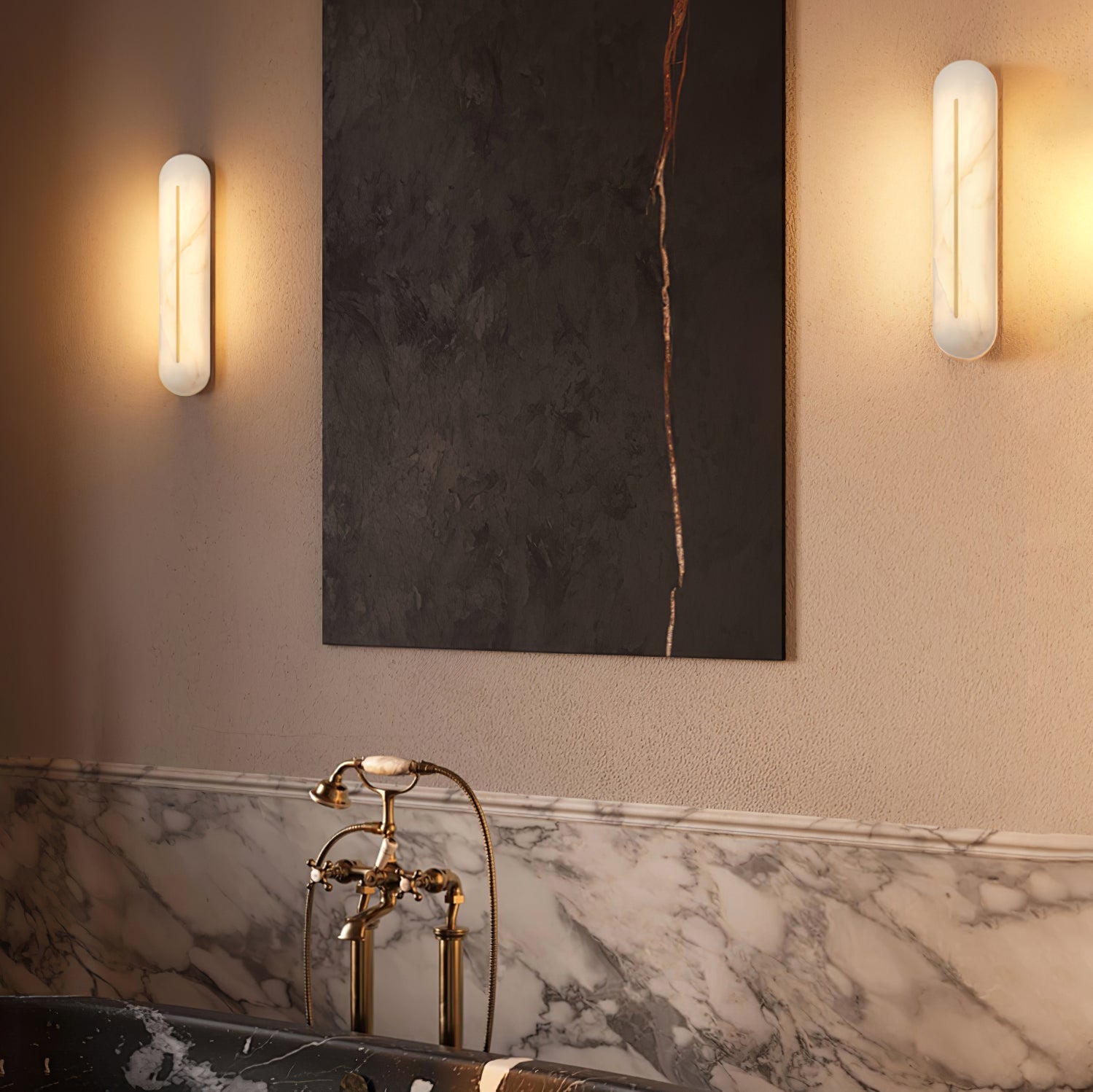 Armaryra Oblong Alabaster Wall Light - Blowlighting
