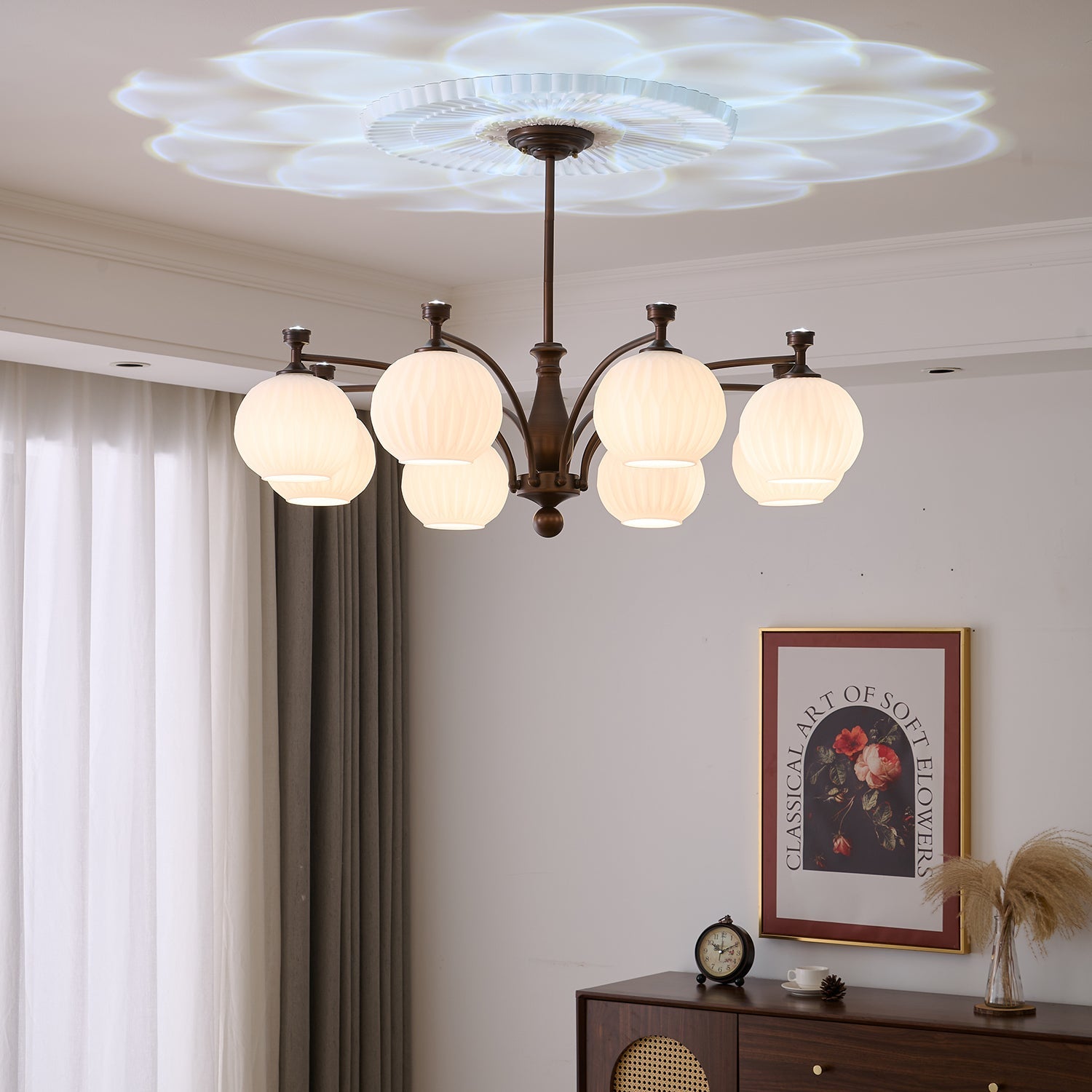 Aurora Chandelier Orb Frosted Vintage - Blowlighting