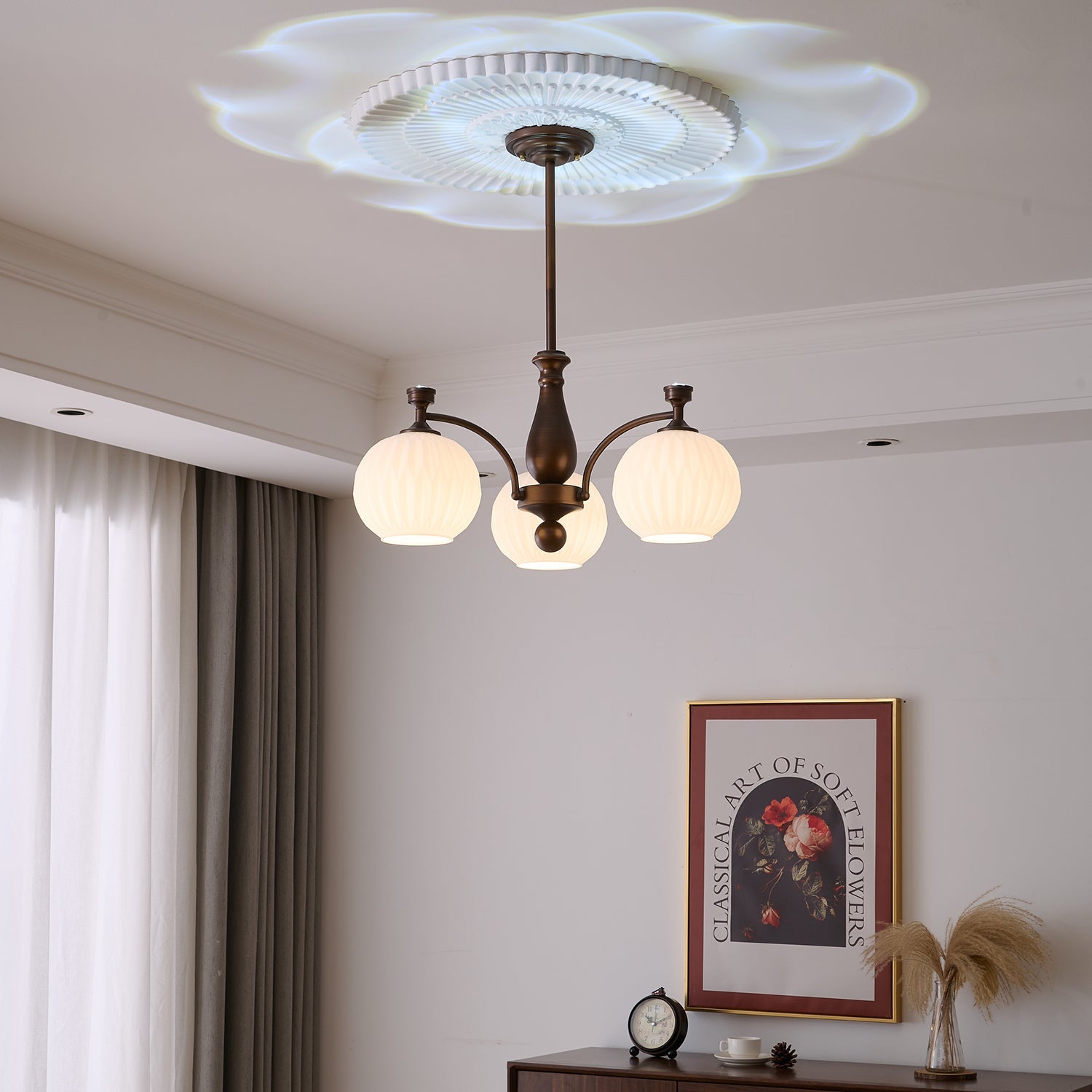 Aurora Chandelier Orb Frosted Vintage - Blowlighting