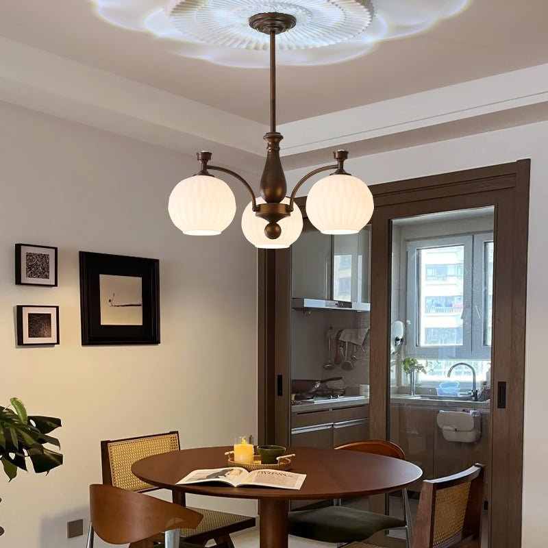 Aurora Chandelier Orb Frosted Vintage - Blowlighting