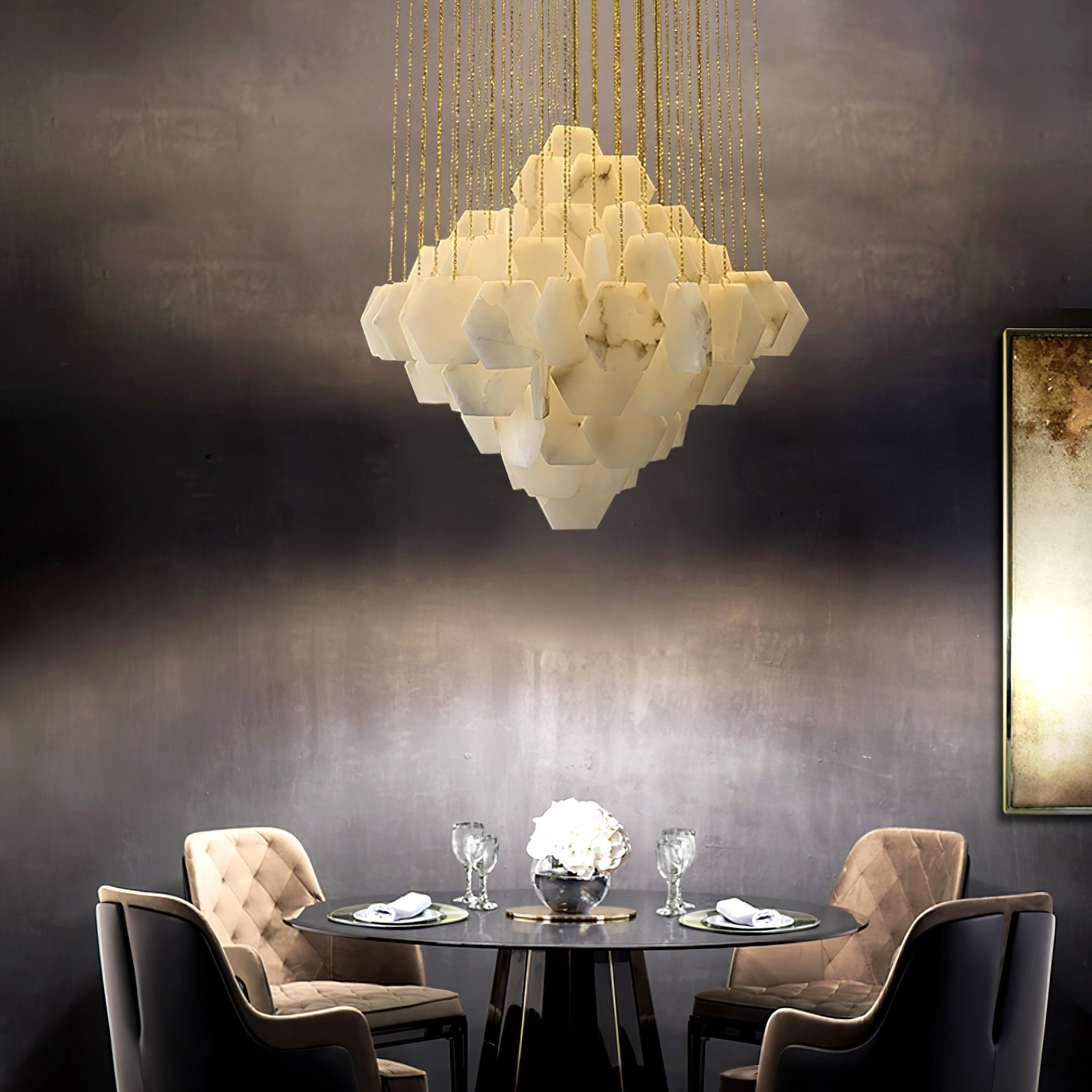 Aurelia Luxury Alabaster Chandelier - Blowlighting