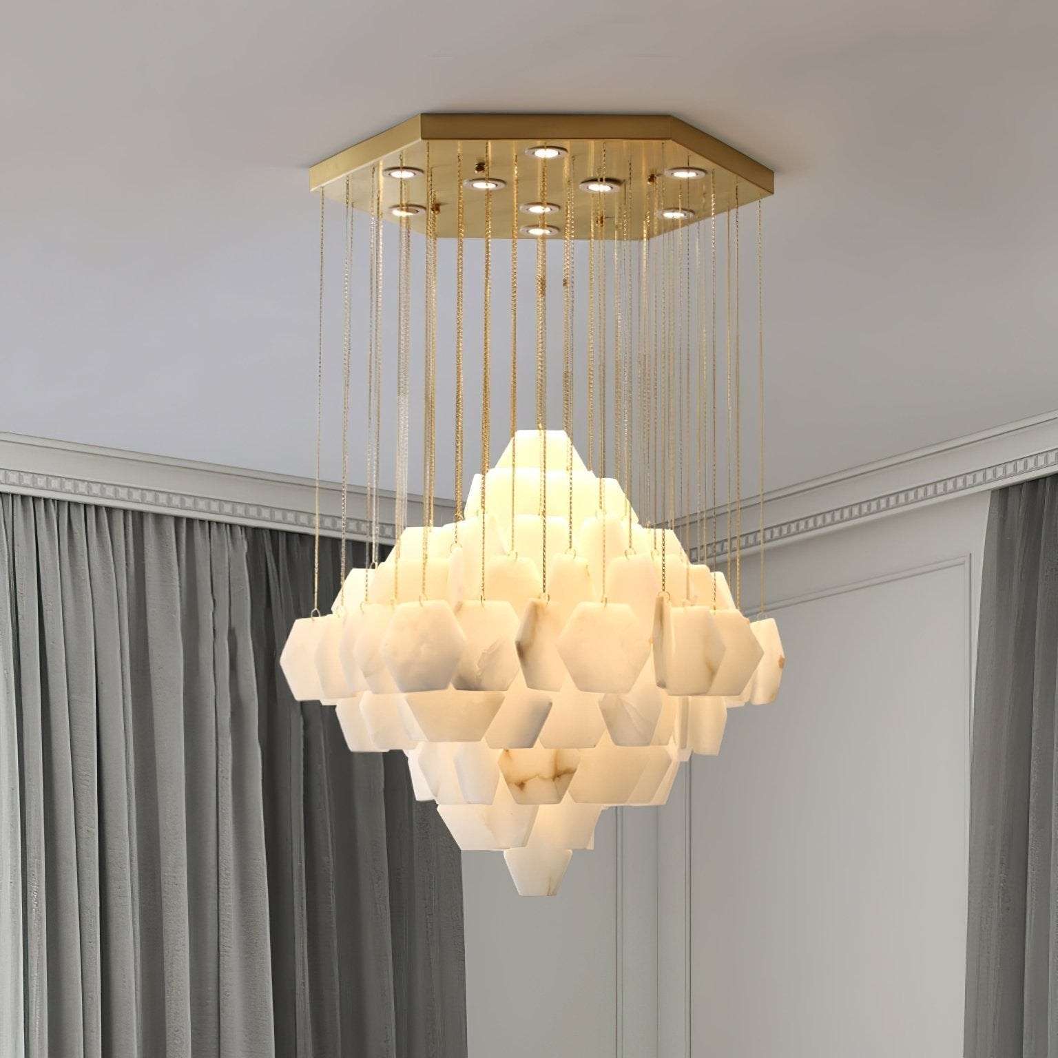 Aurelia Luxury Alabaster Chandelier - Blowlighting