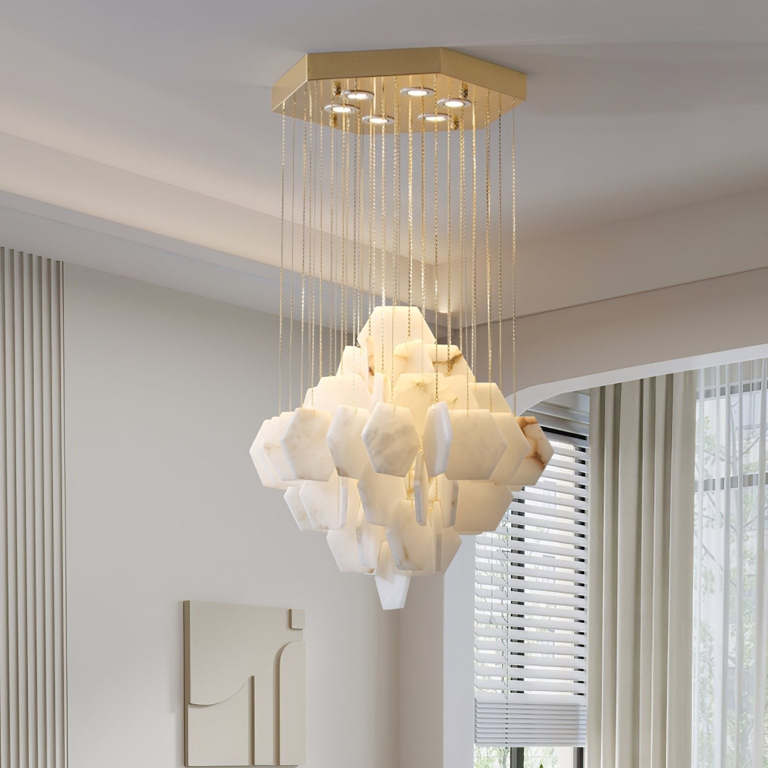 Aurelia Luxury Alabaster Chandelier - Blowlighting