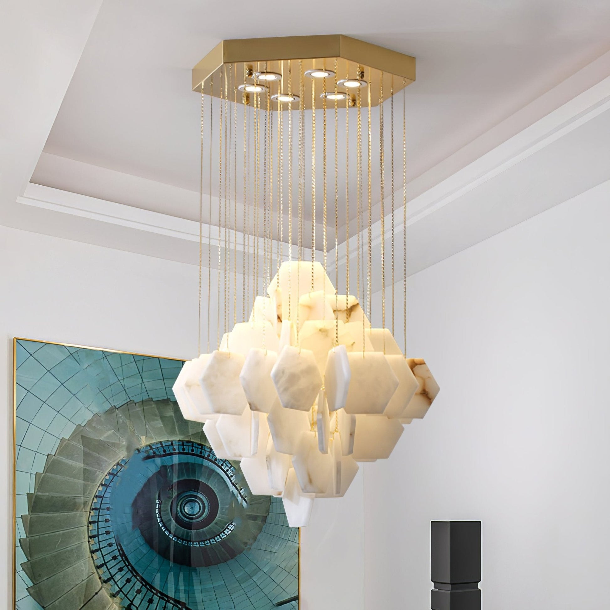 Aurelia Luxury Alabaster Chandelier - Blowlighting