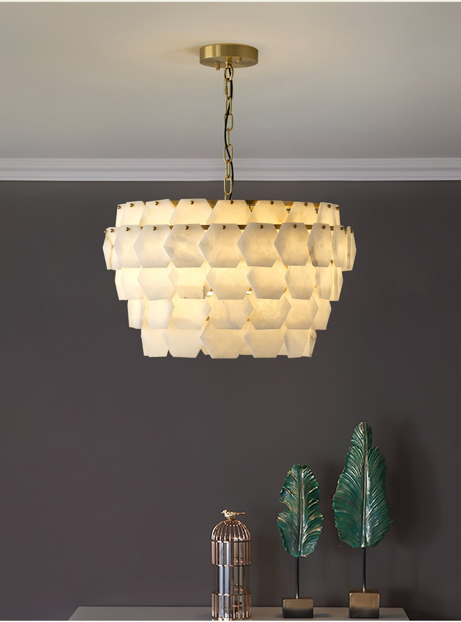Evenaris Honeycomb Alabaster Chandelier - Blowlighting