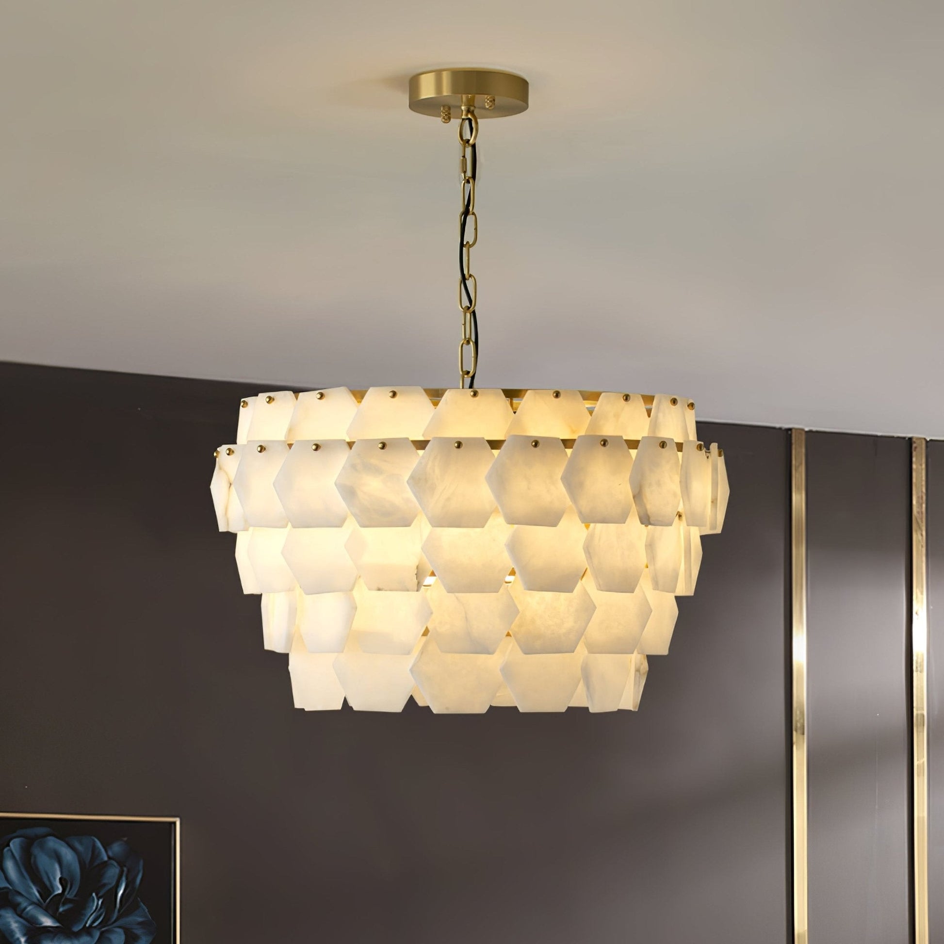 Evenaris Honeycomb Alabaster Chandelier - Blowlighting