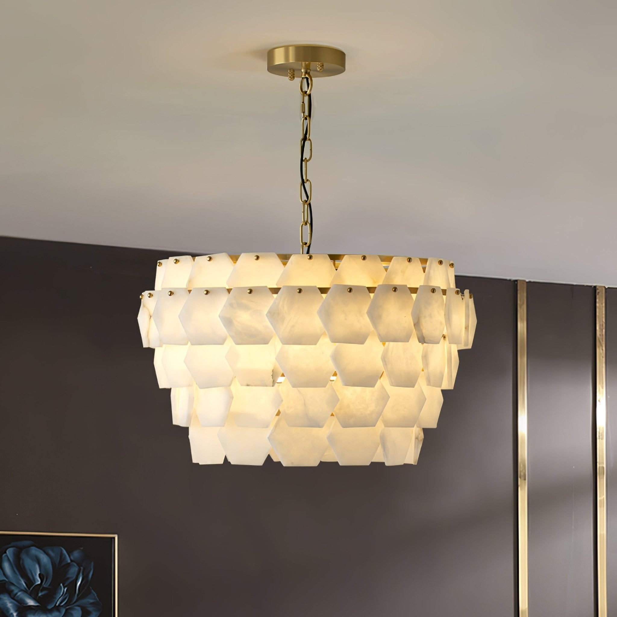 Evenaris Honeycomb Alabaster Chandelier - Blowlighting