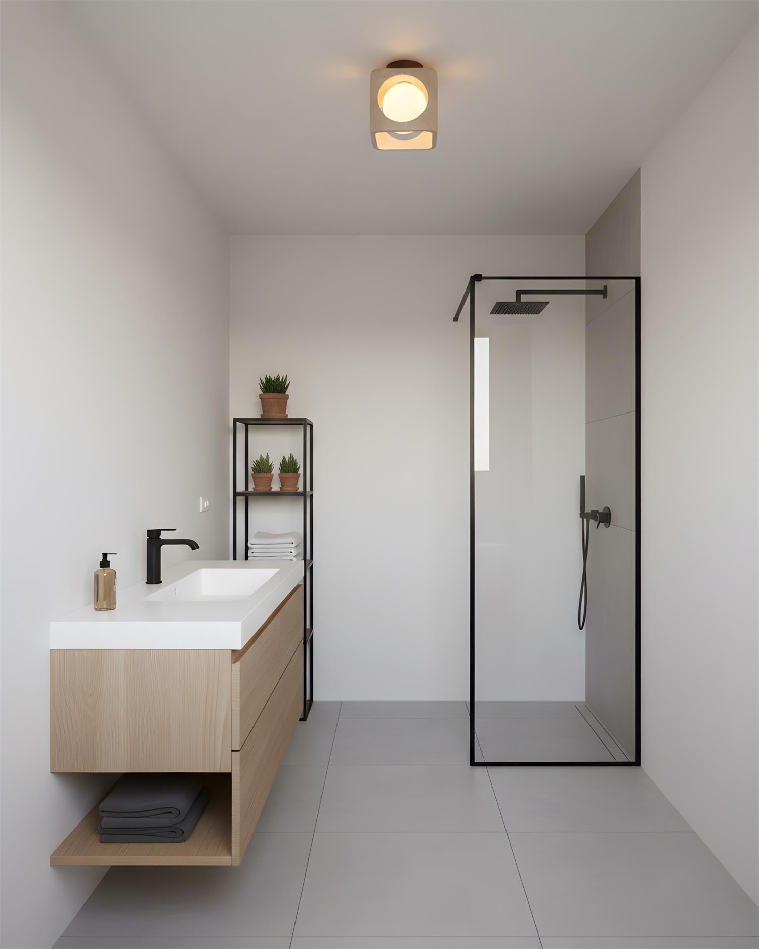 Tecton Geometric Travertine Ceiling Lamp