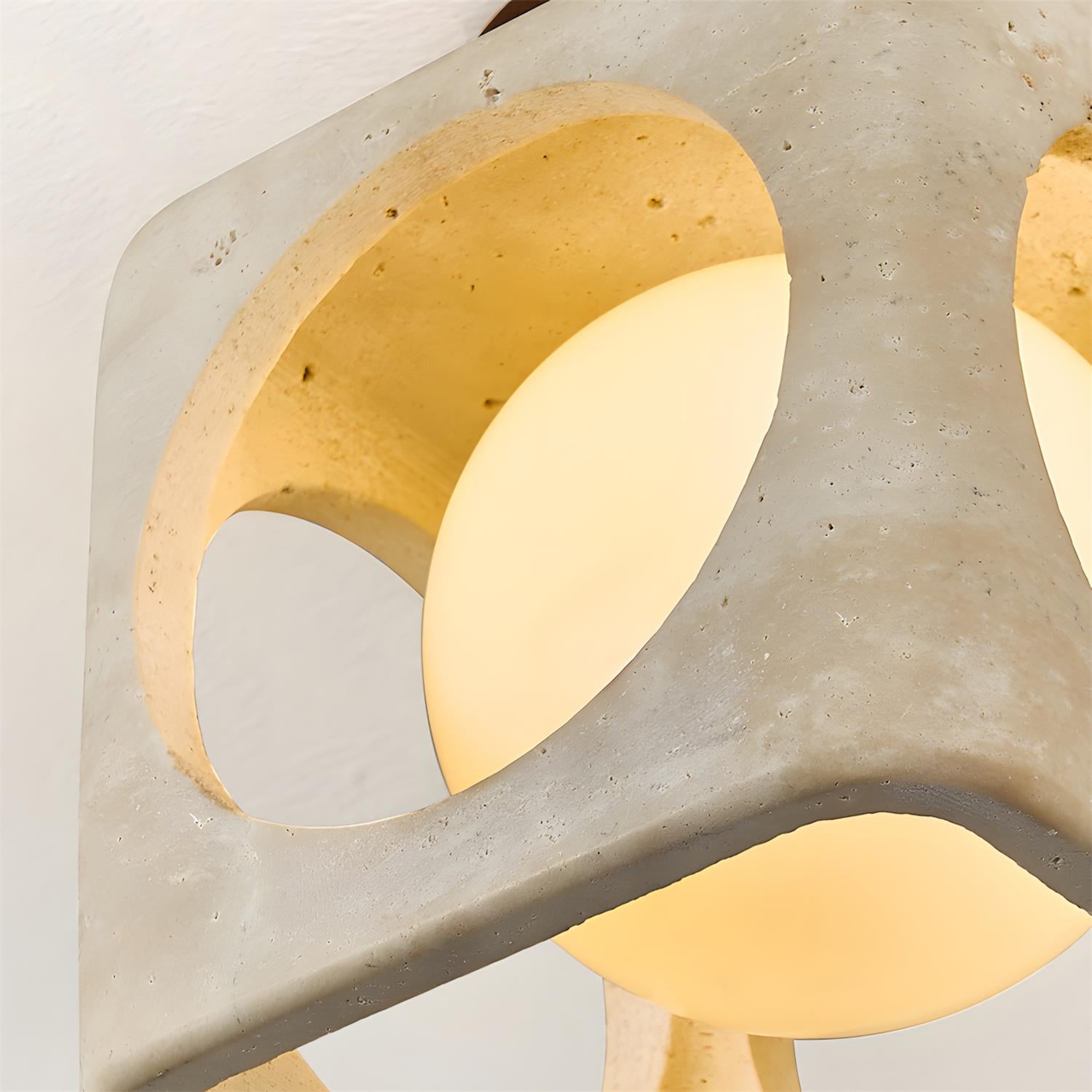 Tecton Geometric Travertine Ceiling Lamp