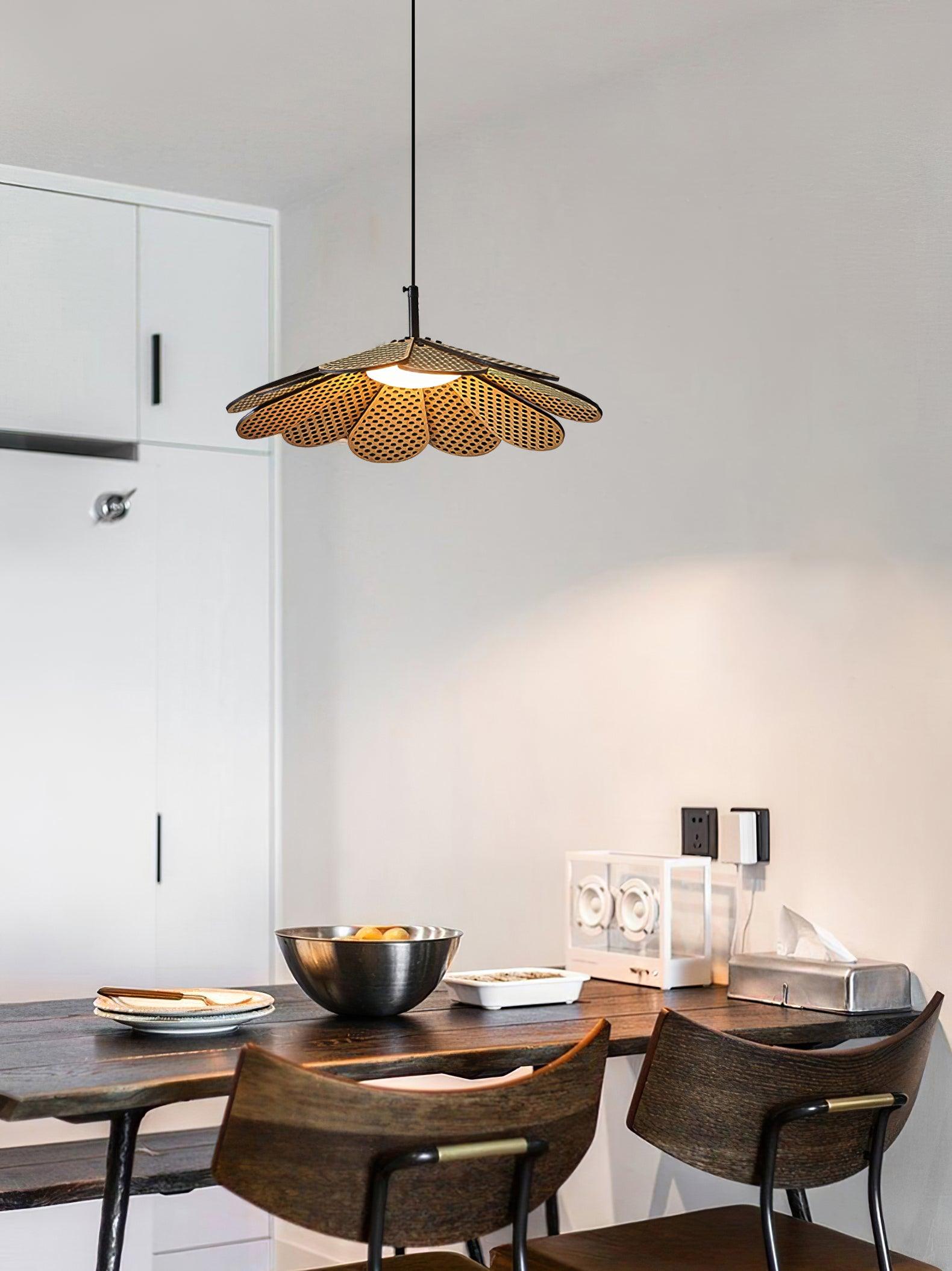 Zevarus Nordic Art Wabi-Sabi Metal Wood Pendant Light - Blowlighting
