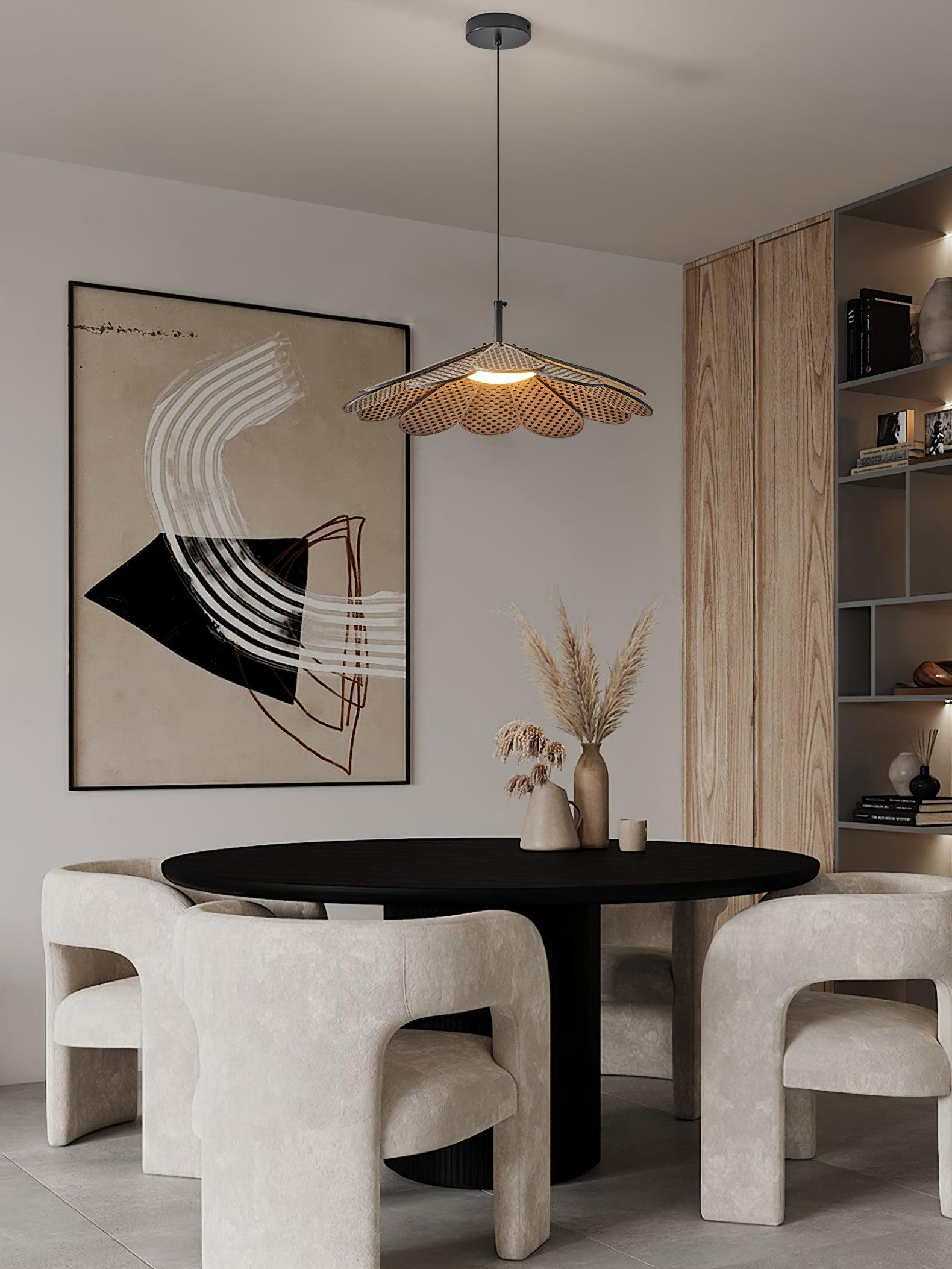 Zevarus Nordic Art Wabi-Sabi Metal Wood Pendant Light - Blowlighting
