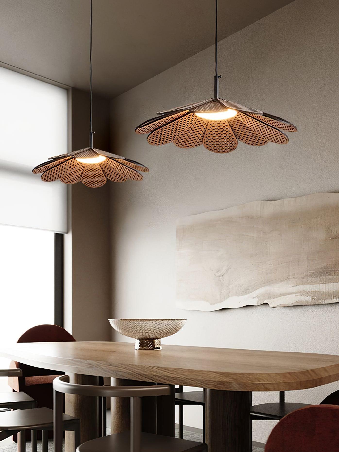 Zevarus Nordic Art Wabi-Sabi Metal Wood Pendant Light - Blowlighting
