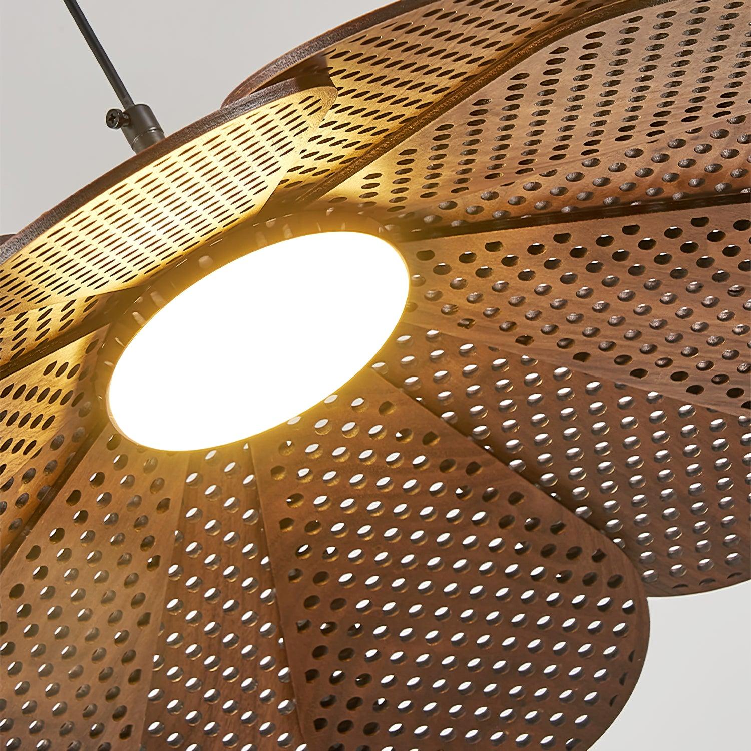 Zevarus Nordic Art Wabi-Sabi Metal Wood Pendant Light - Blowlighting