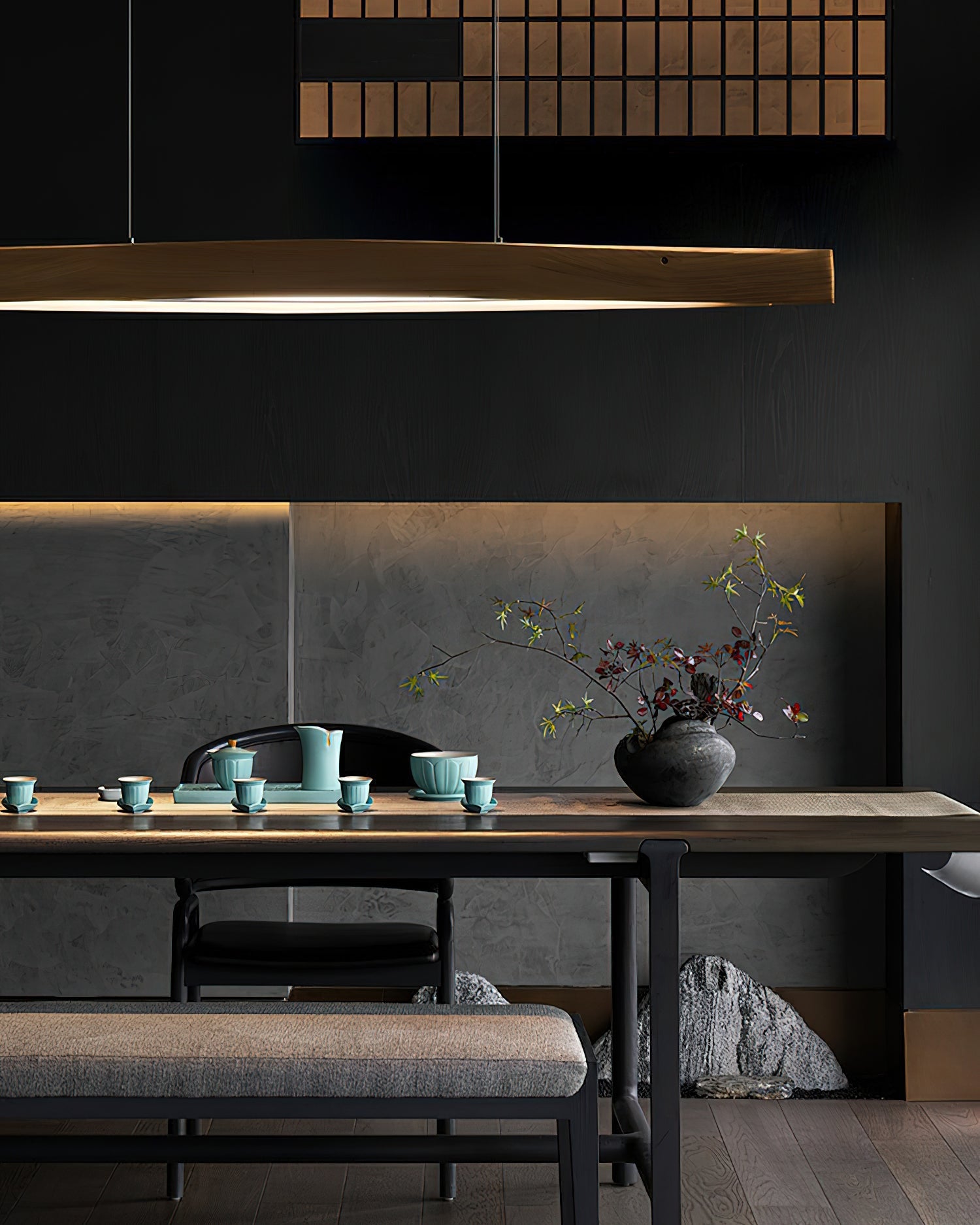 Horizon Linear Wood Pendant Lamp - Blowlighting